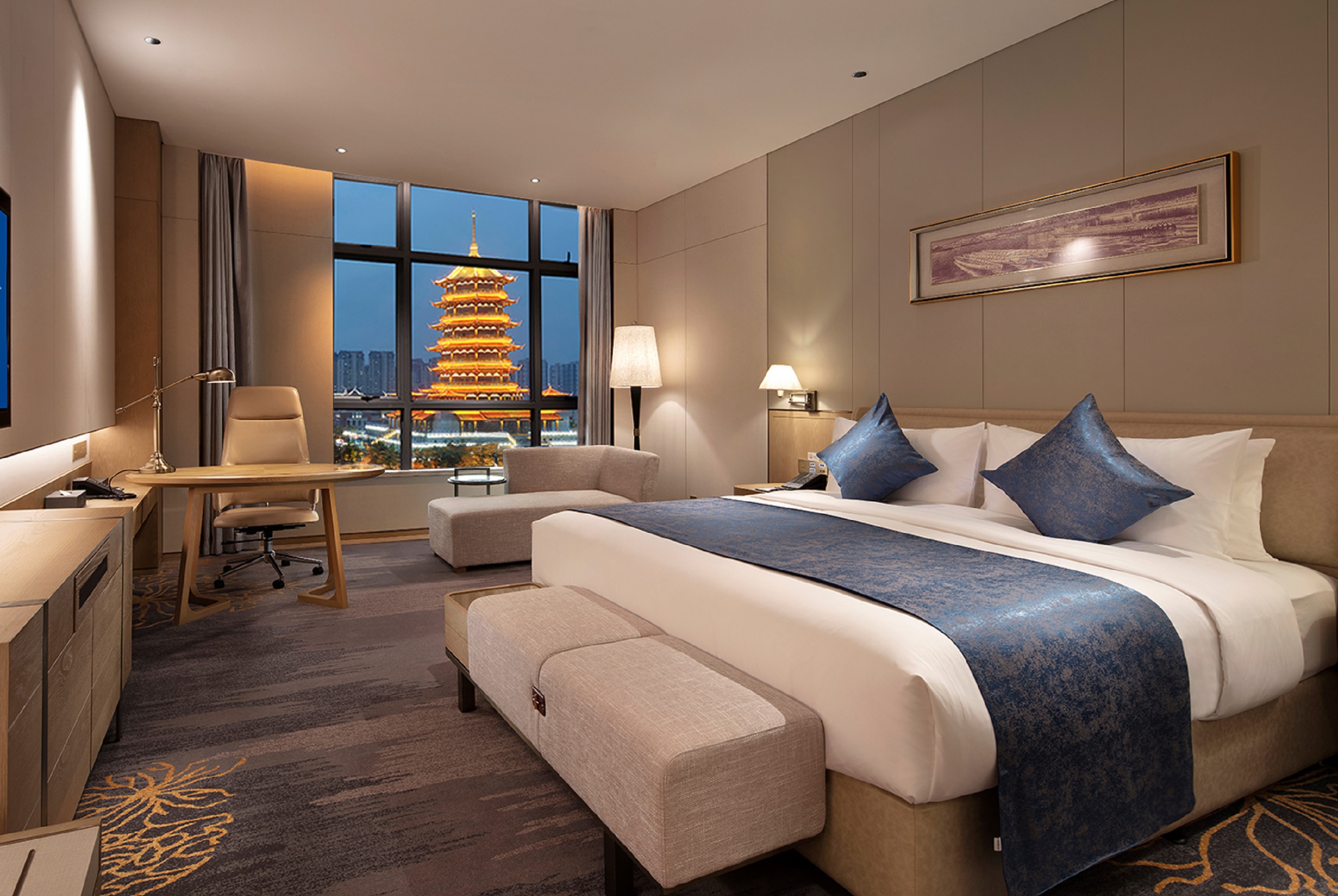 Guest room at the Wyndham Grand Plaza Royale Jimei Xiamen in Xiamen, Other than US/Canada