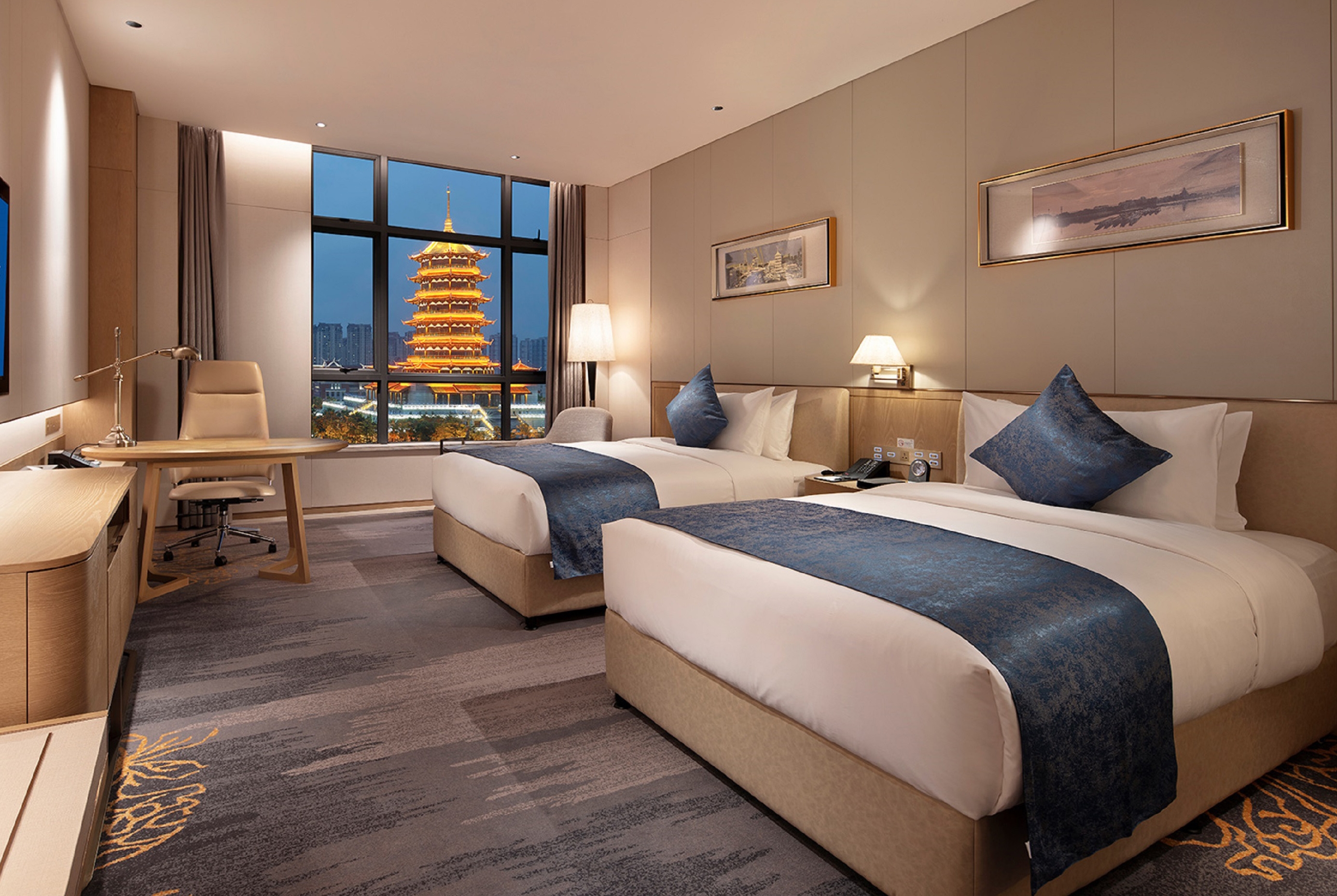 Guest room at the Wyndham Grand Plaza Royale Jimei Xiamen in Xiamen, Other than US/Canada