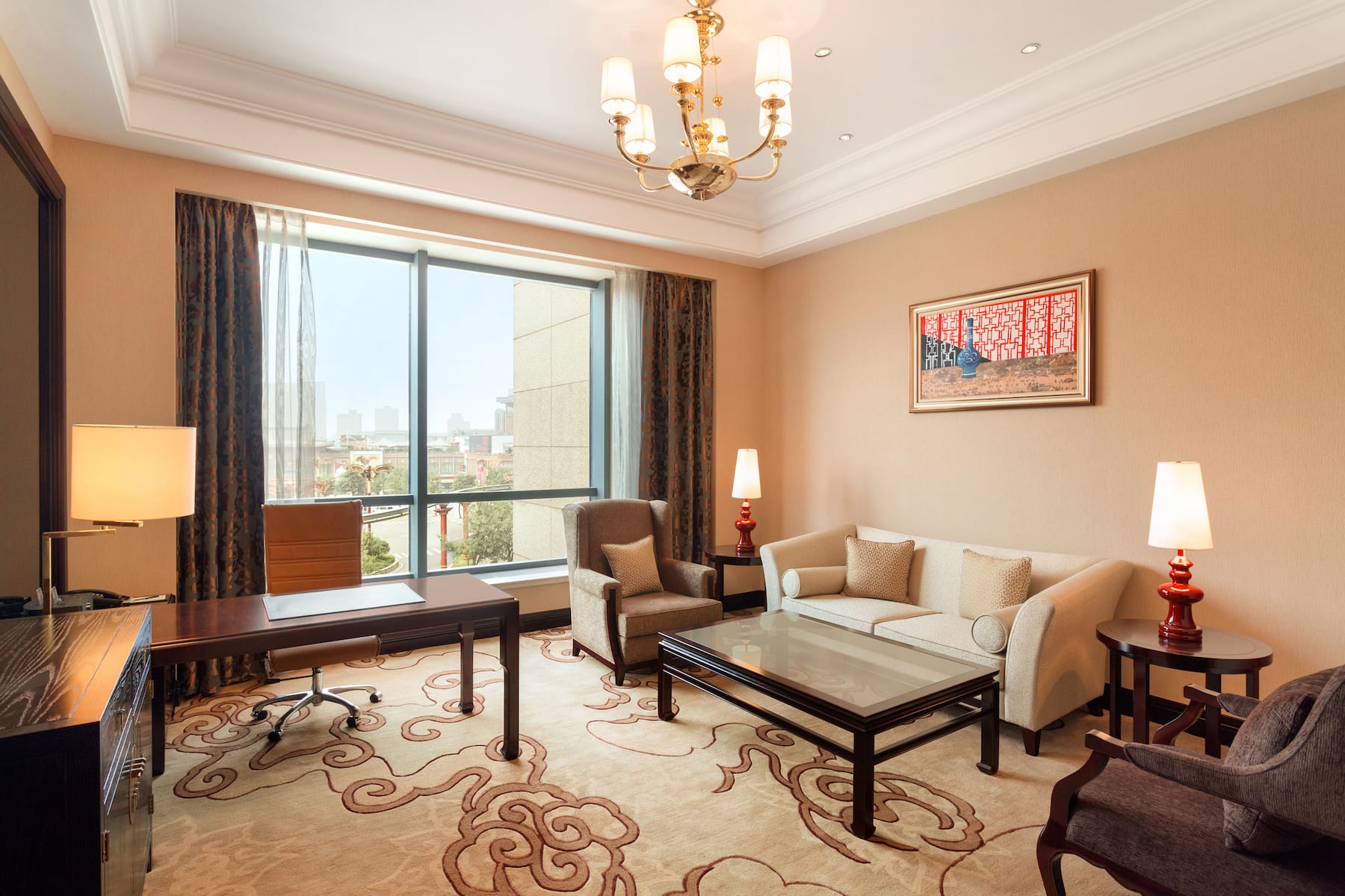 Guest room at the Wyndham Grand Xian South in Xian, Other than US/Canada
