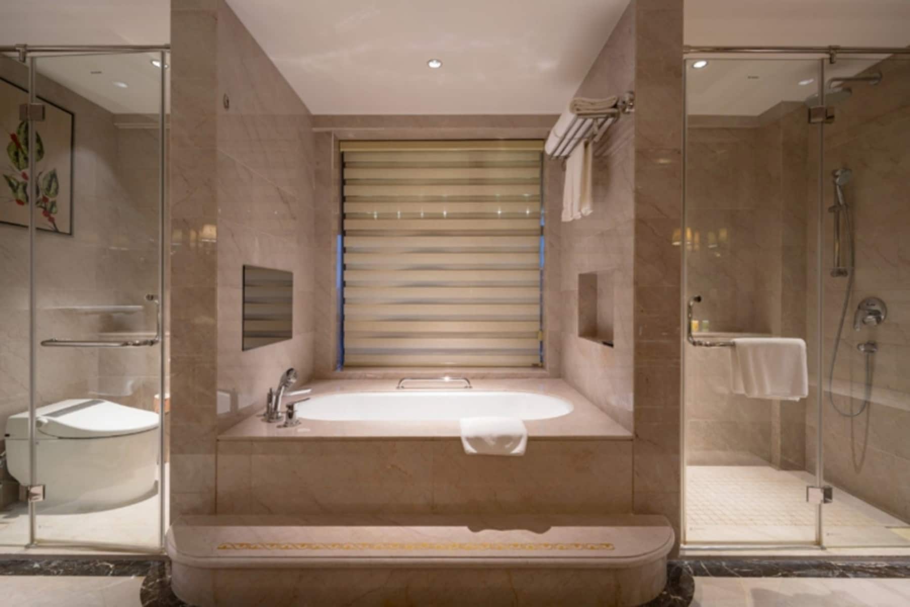 Guest room bath at the Wyndham Grand Xian Residence in Xian, Other than US/Canada