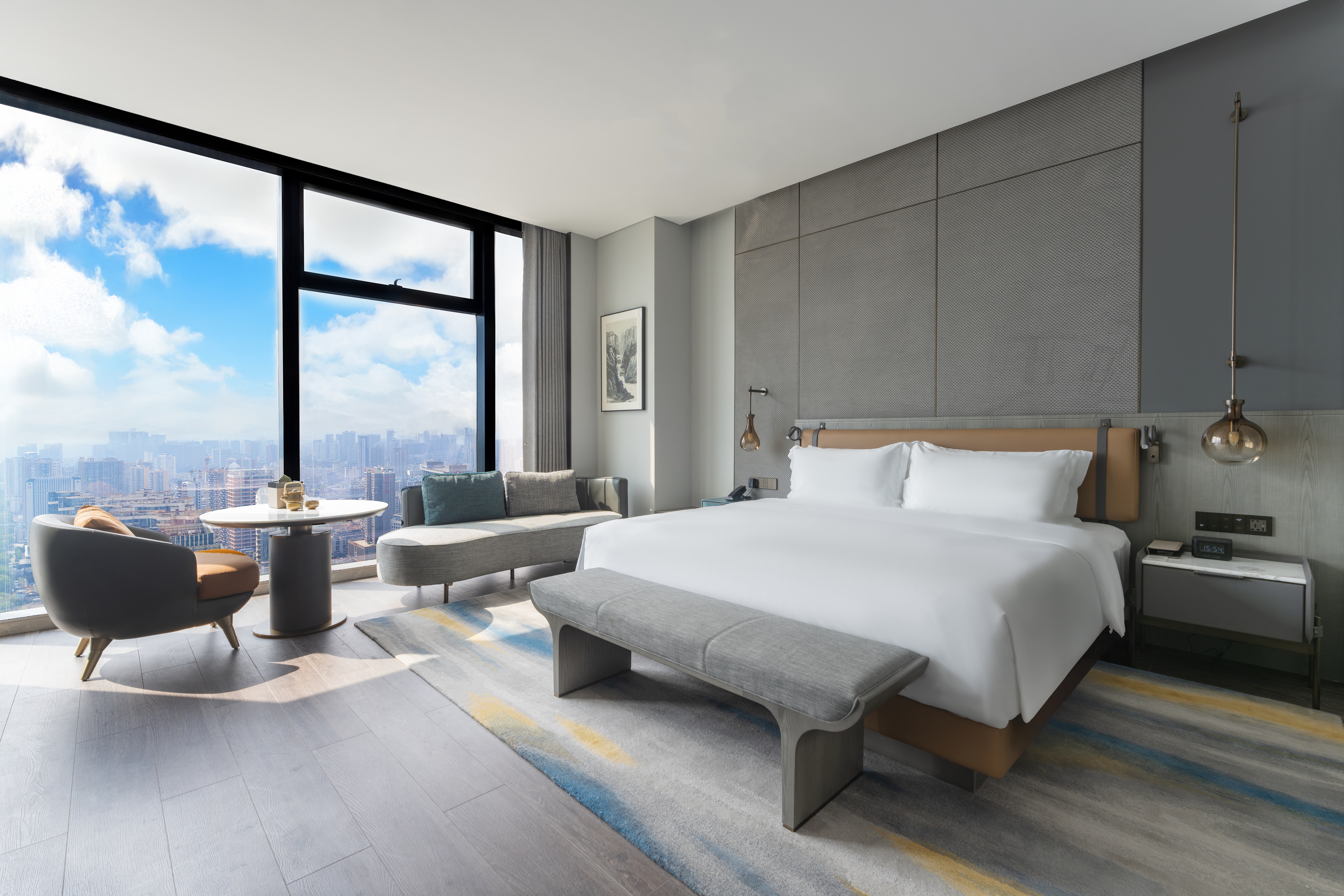 Guest room at the Wyndham Grand Yichang Riverside in Yichang, Other than US/Canada