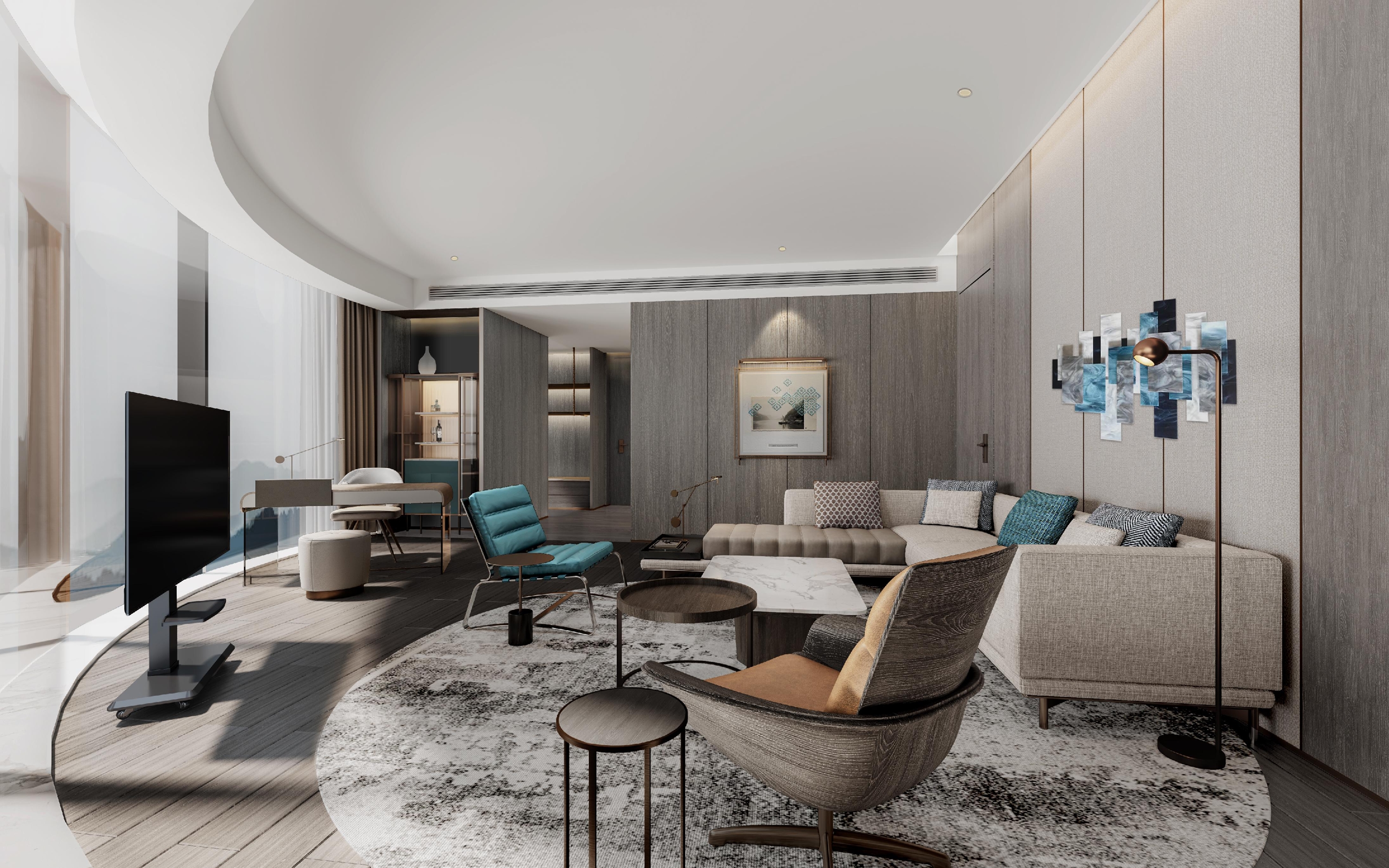 Guest room at the Wyndham Grand Yichang Riverside in Yichang, Other than US/Canada