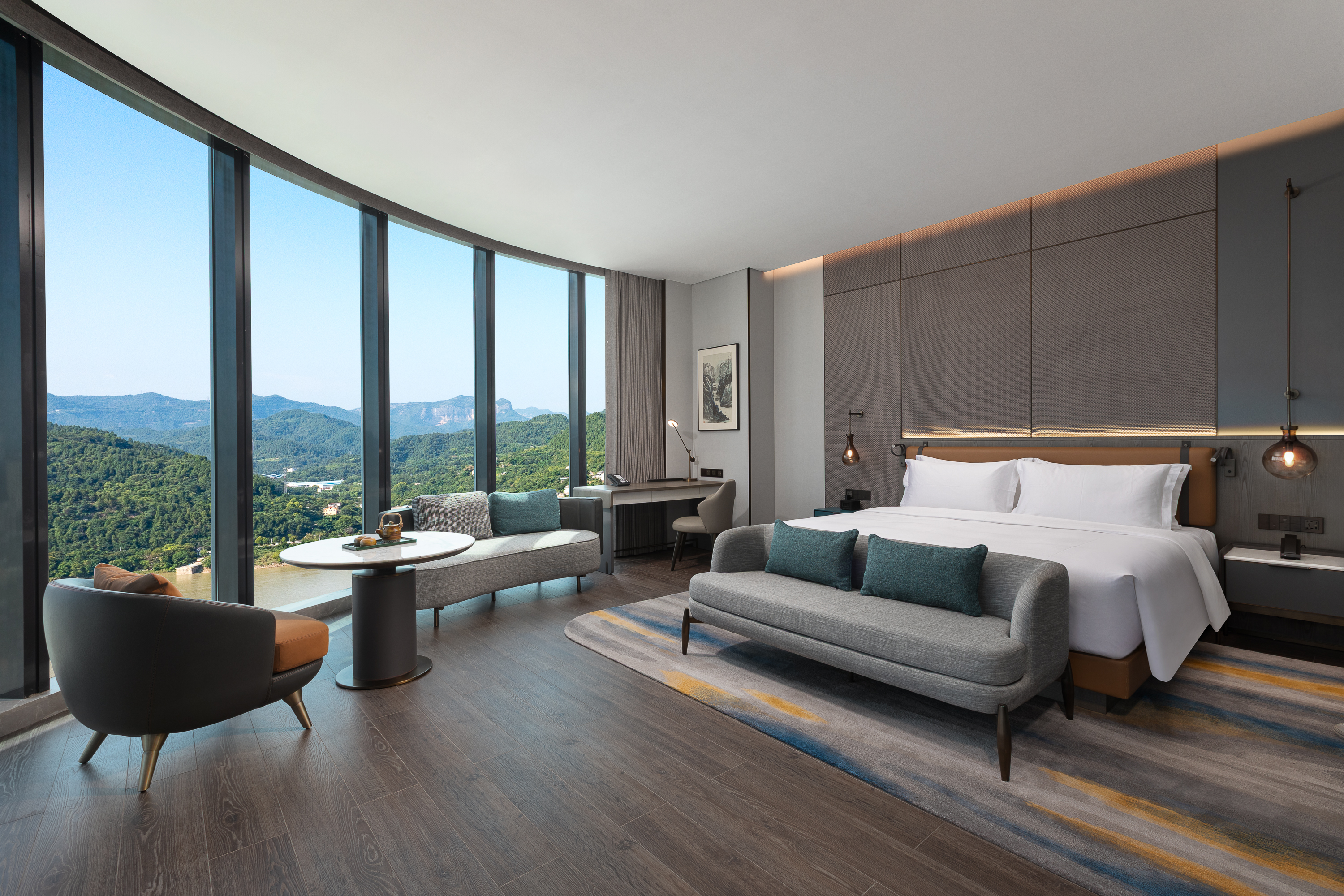 Guest room at the Wyndham Grand Yichang Riverside in Yichang, Other than US/Canada