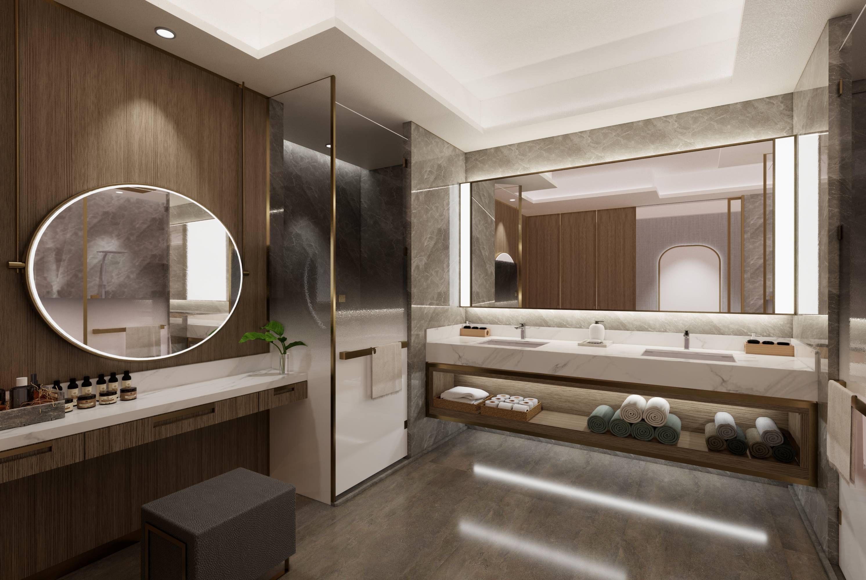 Guest room bath at the Wyndham Grand Zhaoqing Downtown in Zhaoqing, Other than US/Canada