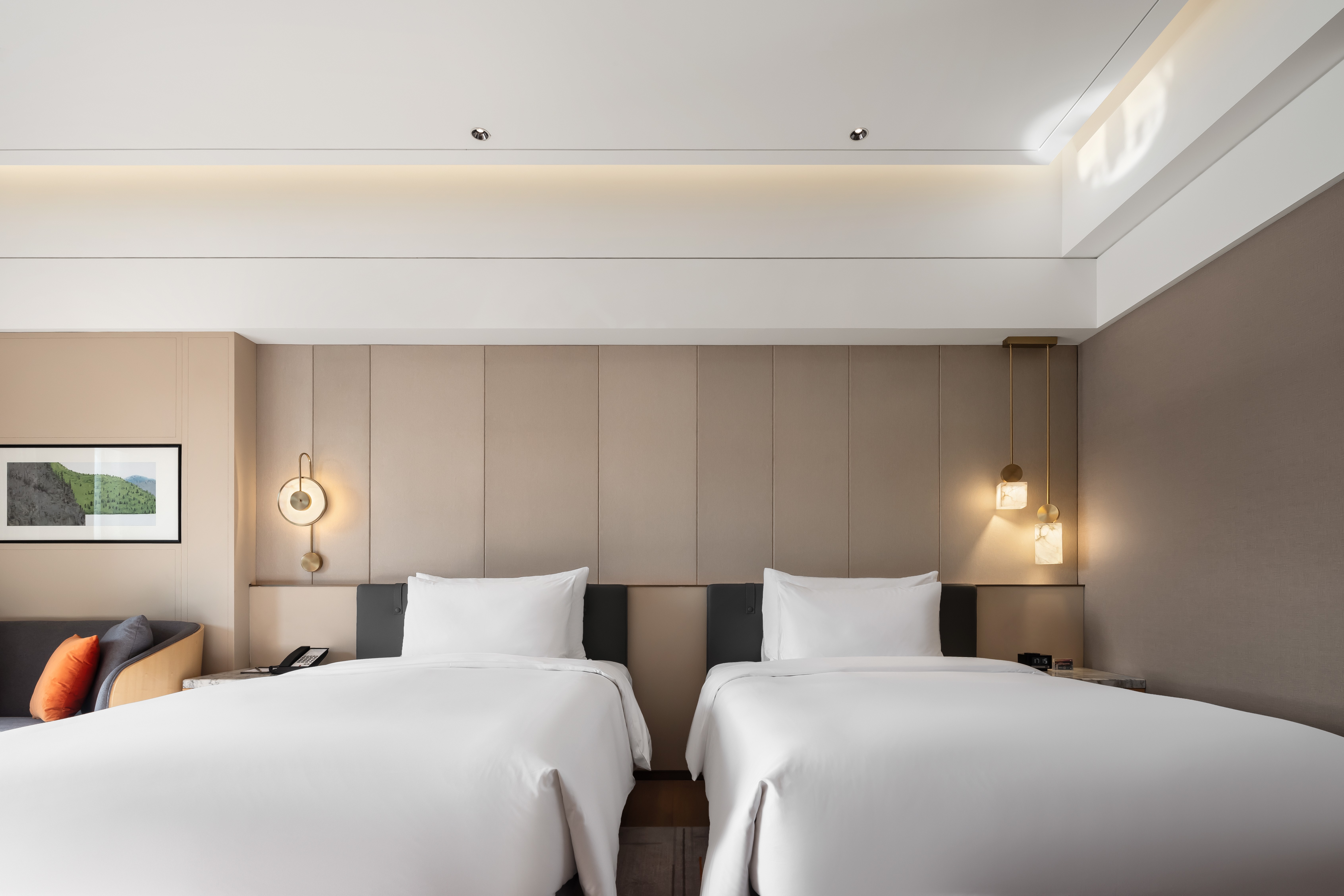 Guest room at the Wyndham Grand Zhaoqing Downtown in Zhaoqing, Other than US/Canada