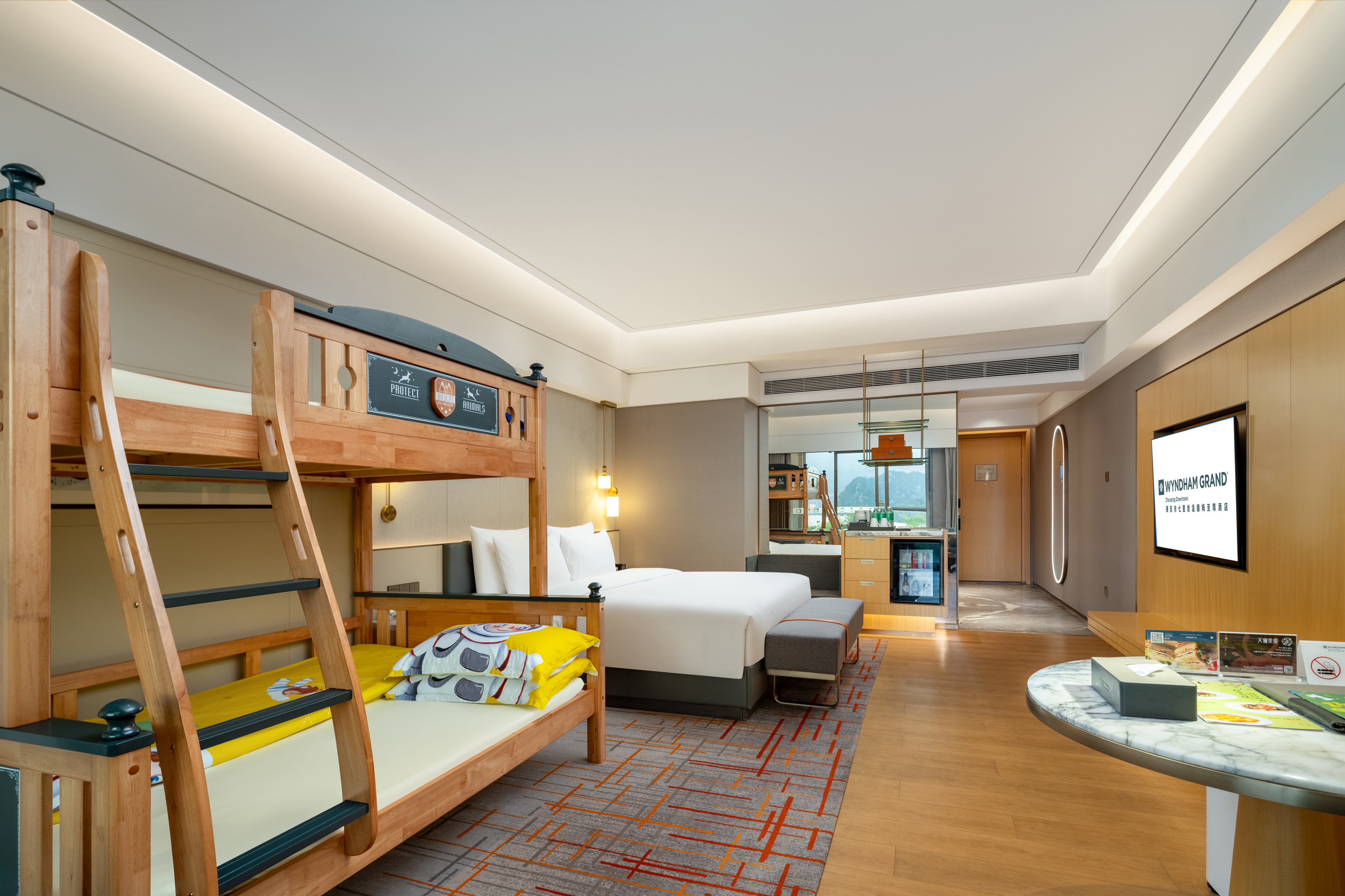 Guest room at the Wyndham Grand Zhaoqing Downtown in Zhaoqing, Other than US/Canada