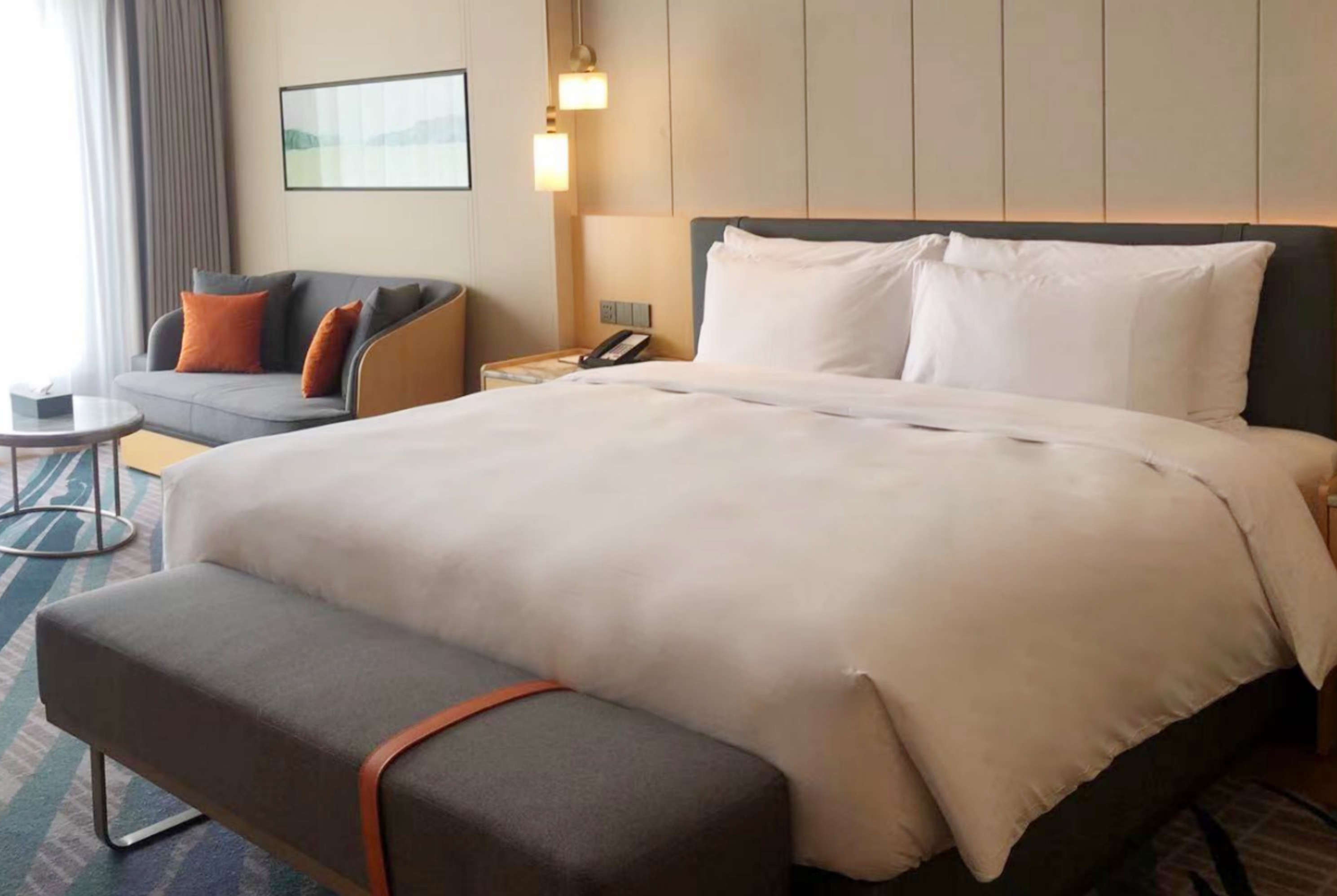 Guest room at the Wyndham Grand Zhaoqing Downtown in Zhaoqing, Other than US/Canada