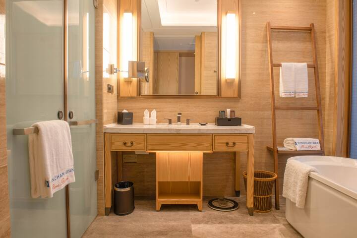 Guest room at the Wyndham Grand Plaza Royale Zhaotong in Zhaotong, Other than US/Canada