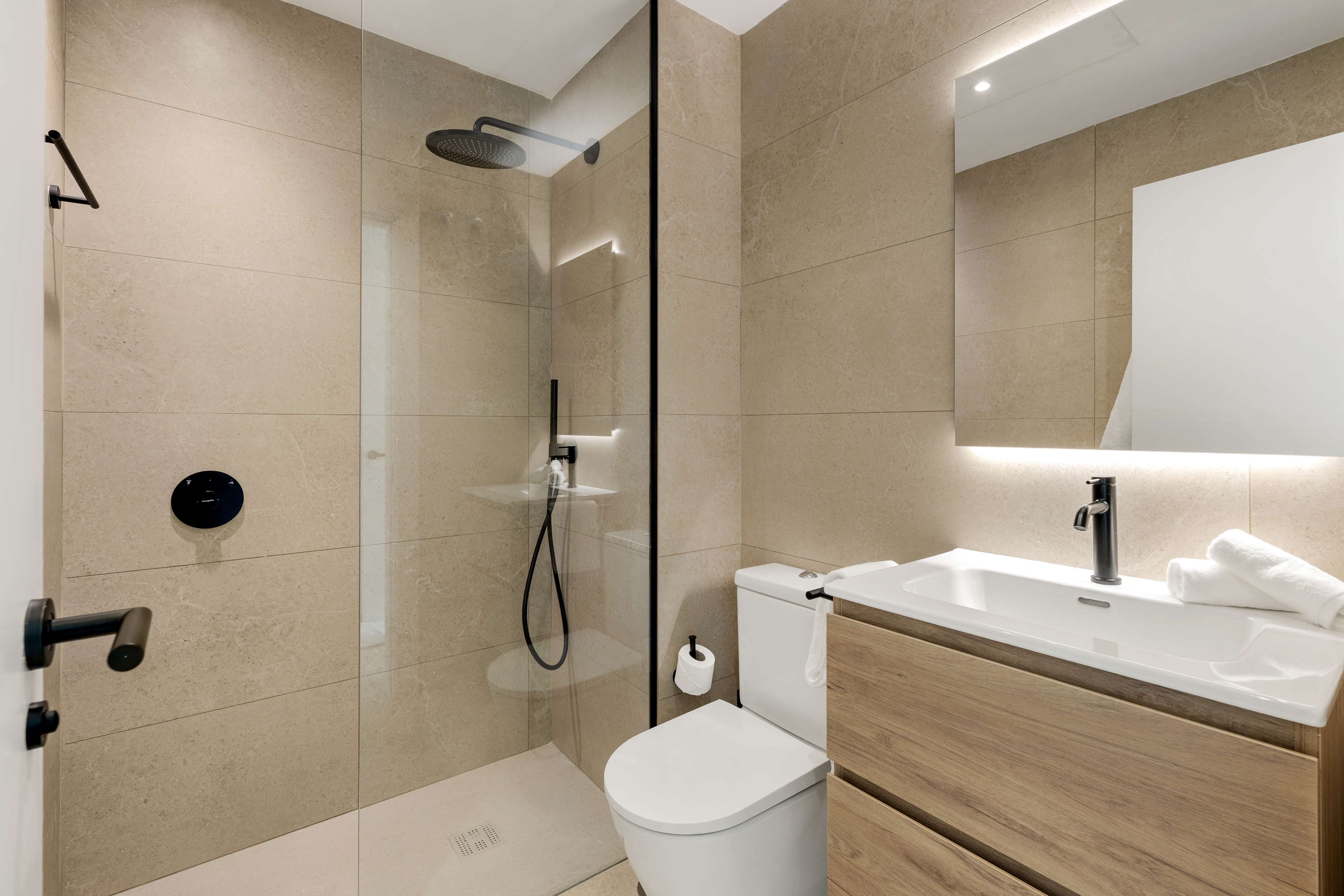 Guest room bath at the Wyndham Grand Residences La Cala Golf Mijas Costa in Malaga, Other than US/Canada