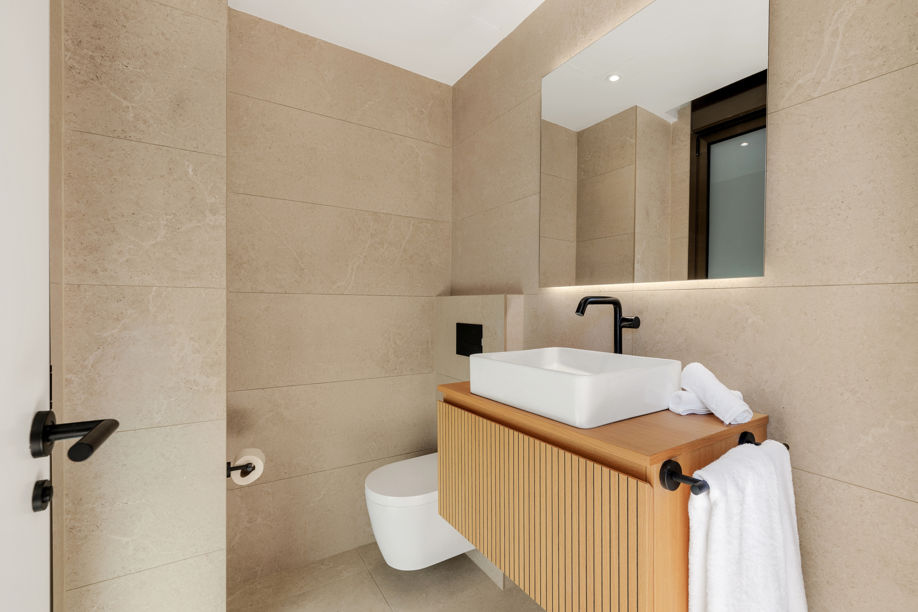 Guest room bath at the Wyndham Grand Residences La Cala Golf Mijas Costa in Malaga, Other than US/Canada