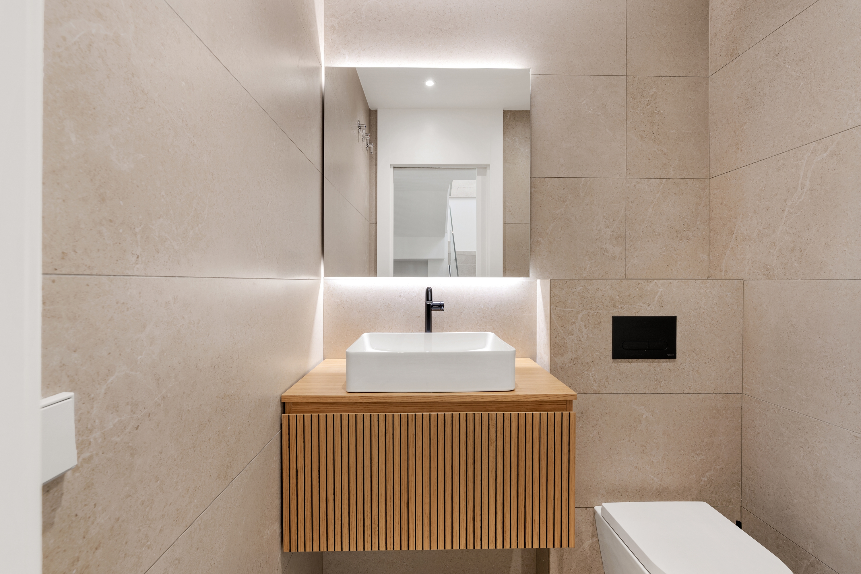 Guest room bath at the Wyndham Grand Residences La Cala Golf Mijas Costa in Malaga, Other than US/Canada