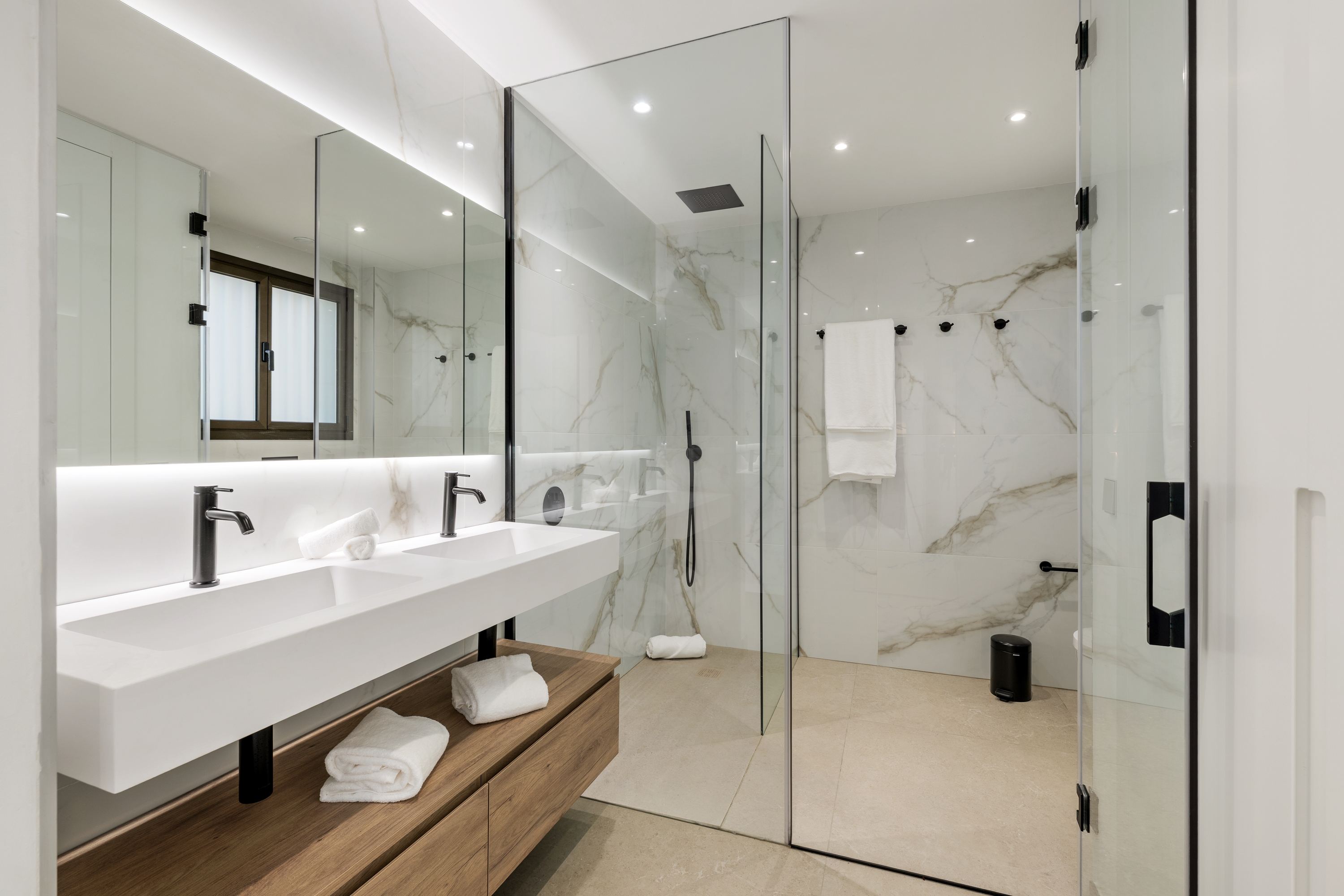 Guest room bath at the Wyndham Grand Residences La Cala Golf Mijas Costa in Malaga, Other than US/Canada