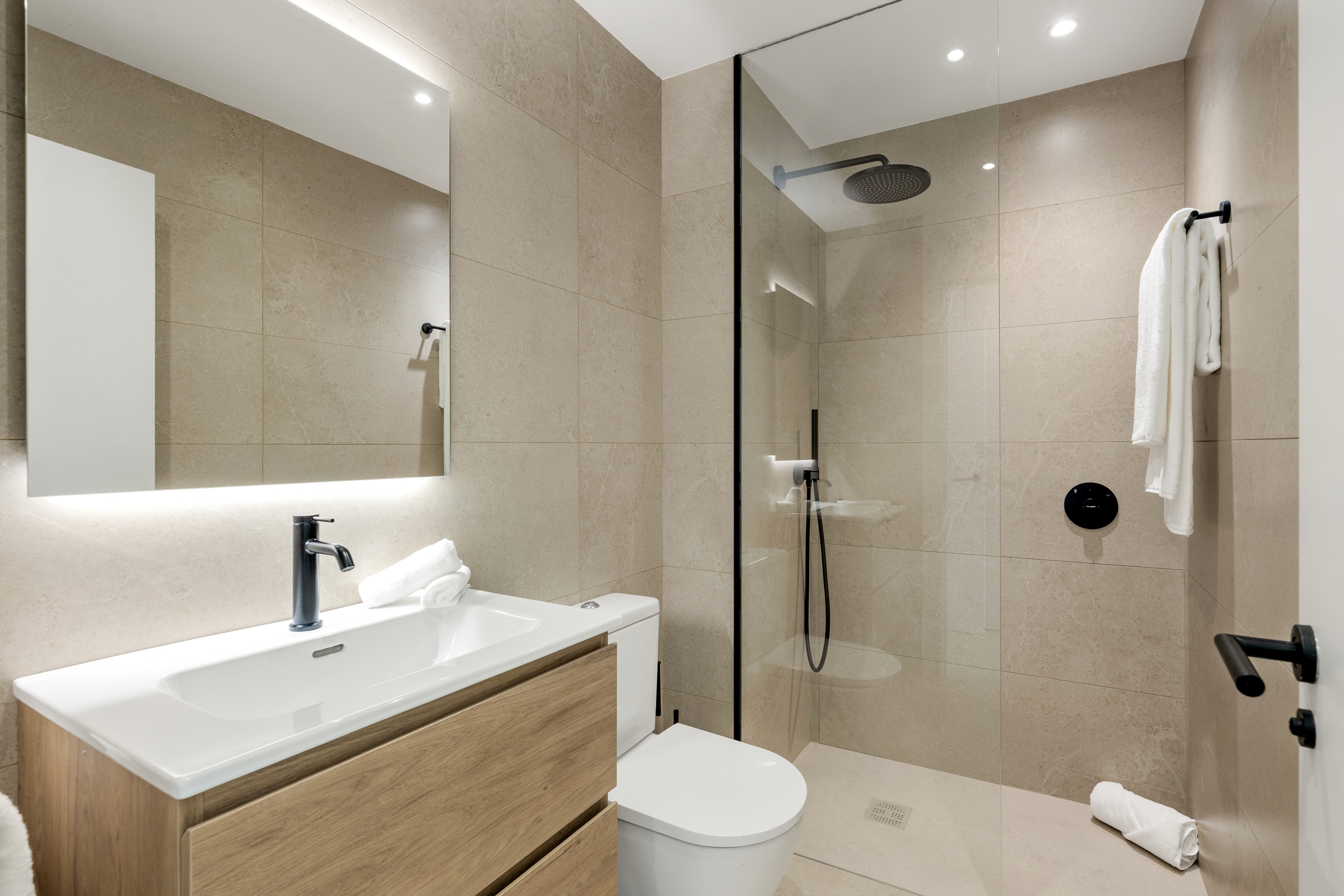 Guest room bath at the Wyndham Grand Residences La Cala Golf Mijas Costa in Malaga, Other than US/Canada