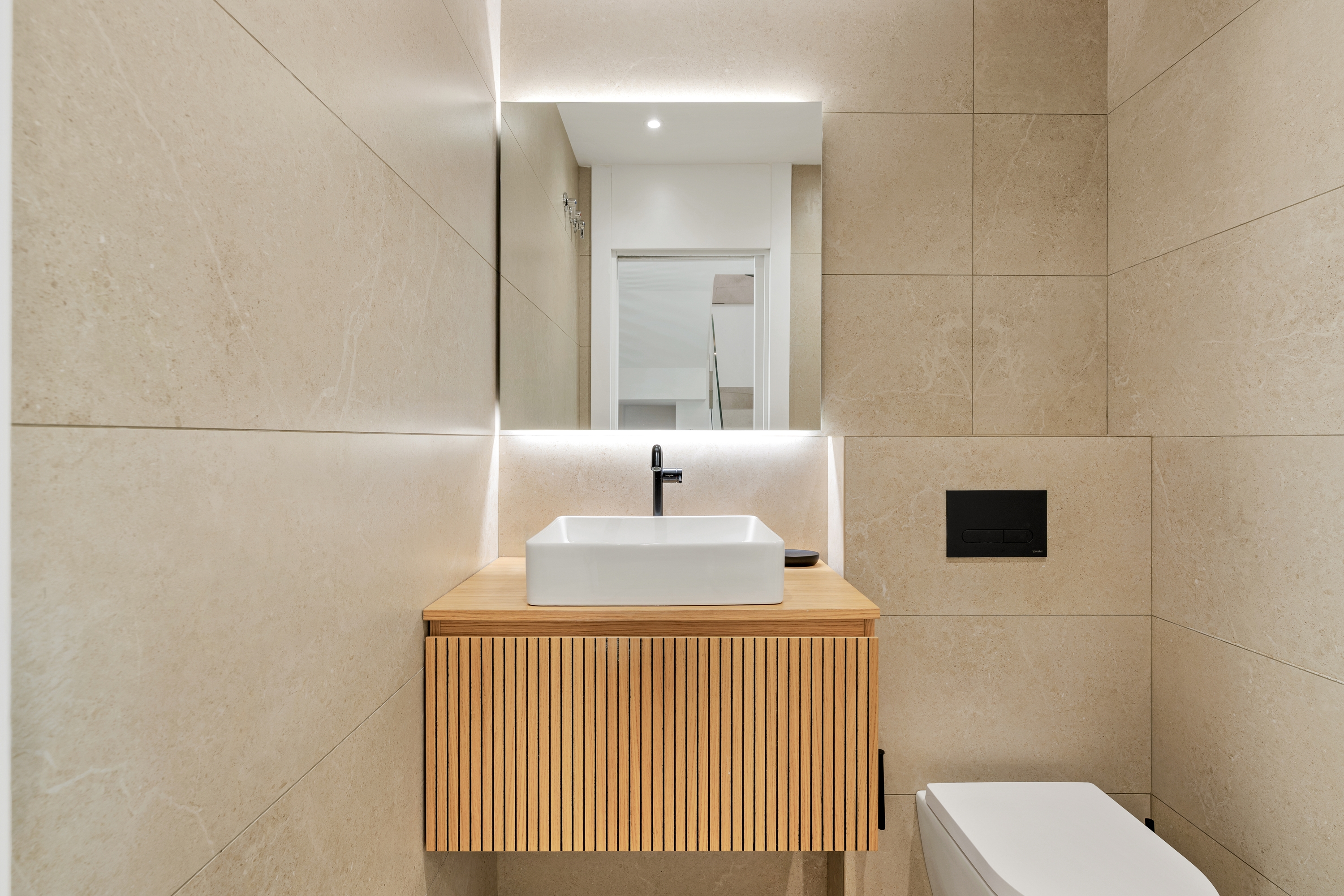 Guest room bath at the Wyndham Grand Residences La Cala Golf Mijas Costa in Malaga, Other than US/Canada