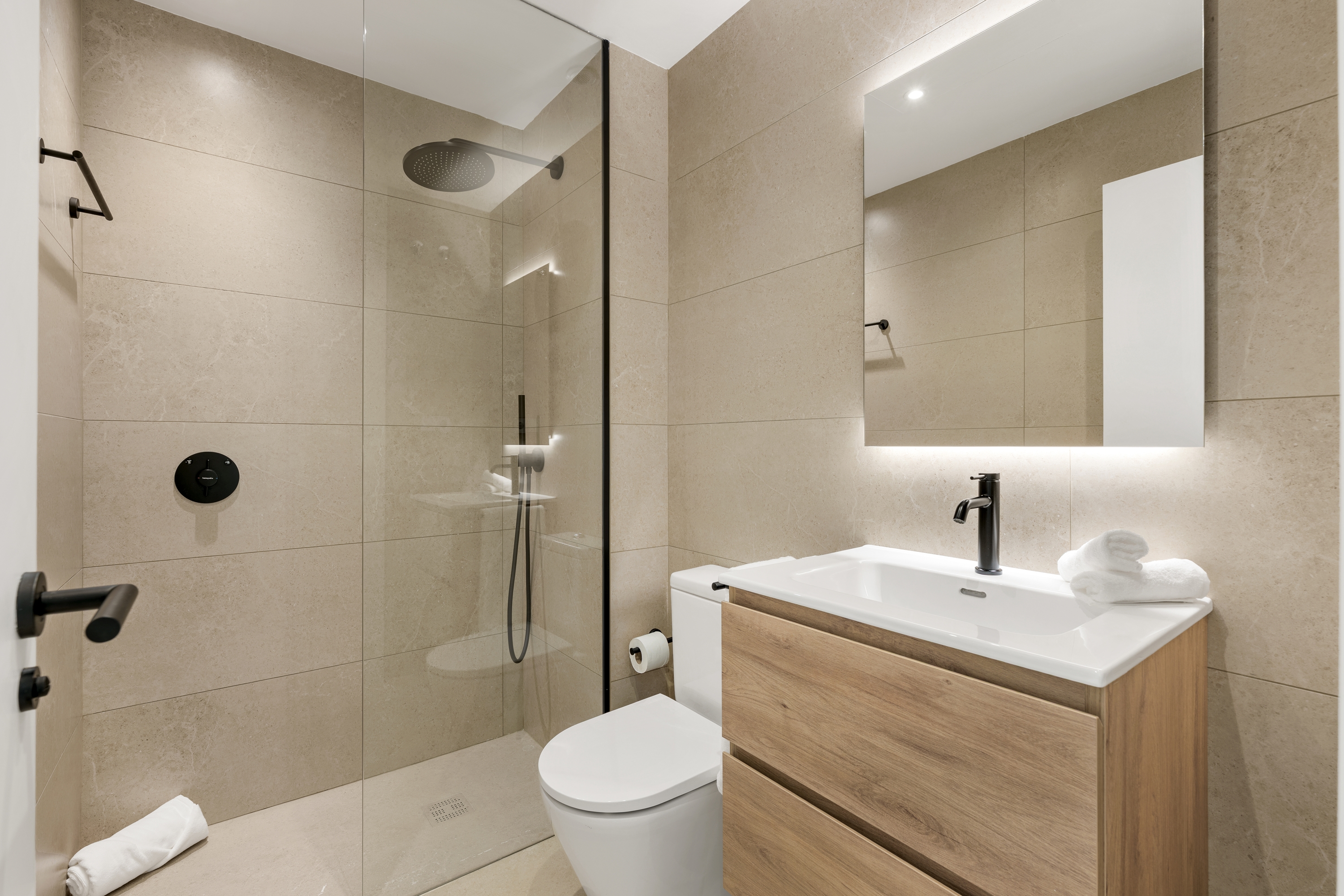 Guest room bath at the Wyndham Grand Residences La Cala Golf Mijas Costa in Malaga, Other than US/Canada
