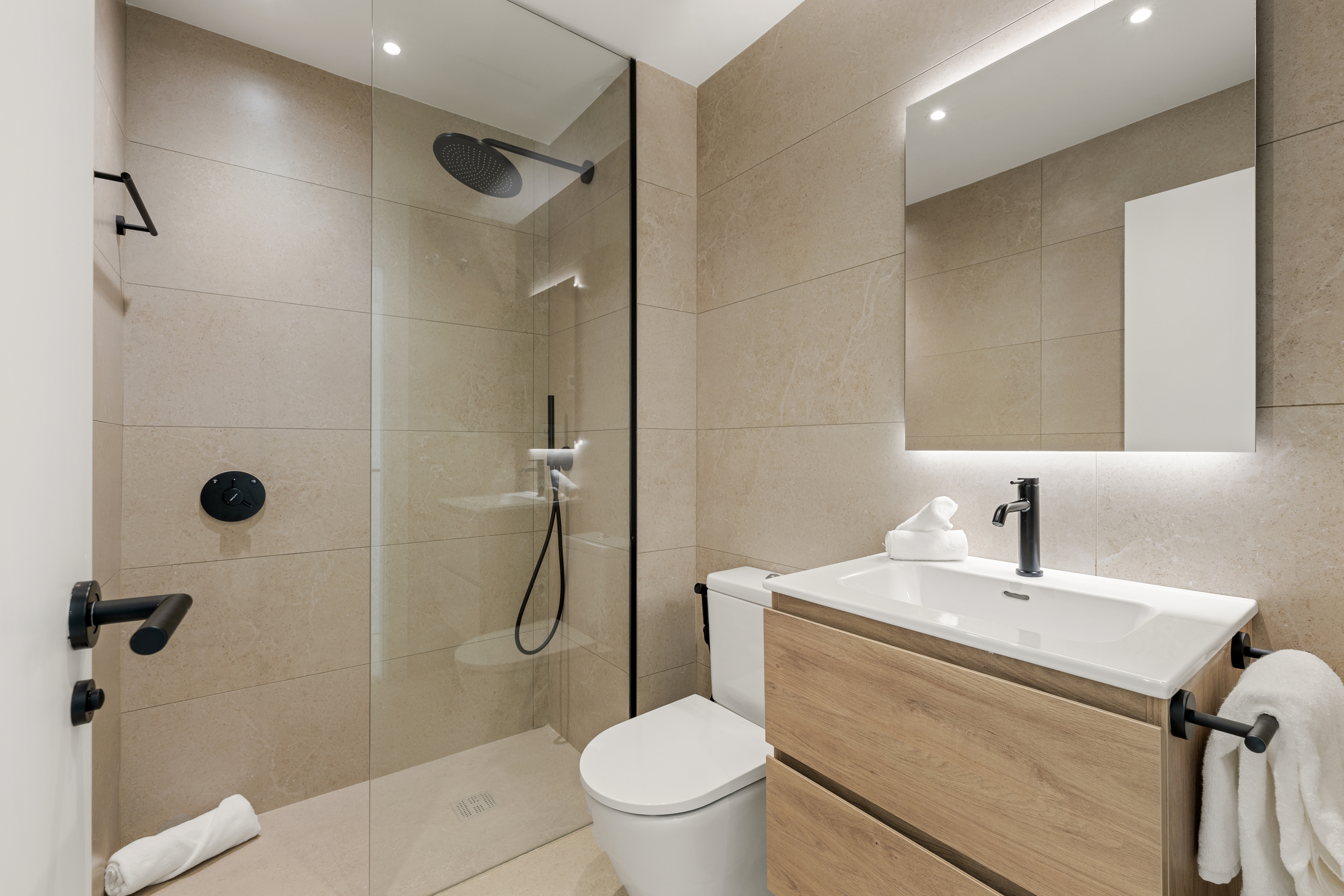 Guest room bath at the Wyndham Grand Residences La Cala Golf Mijas Costa in Malaga, Other than US/Canada