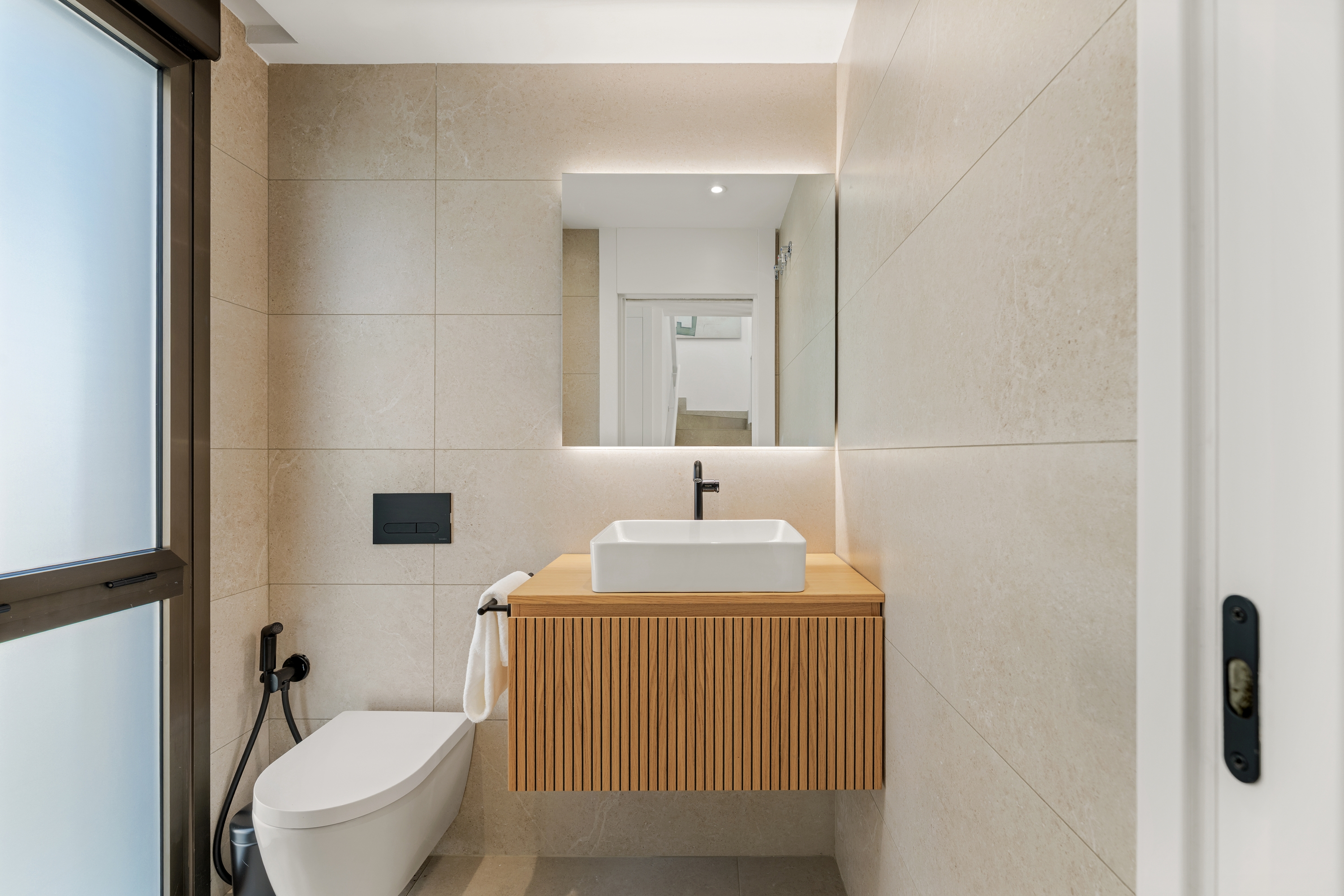Guest room bath at the Wyndham Grand Residences La Cala Golf Mijas Costa in Malaga, Other than US/Canada