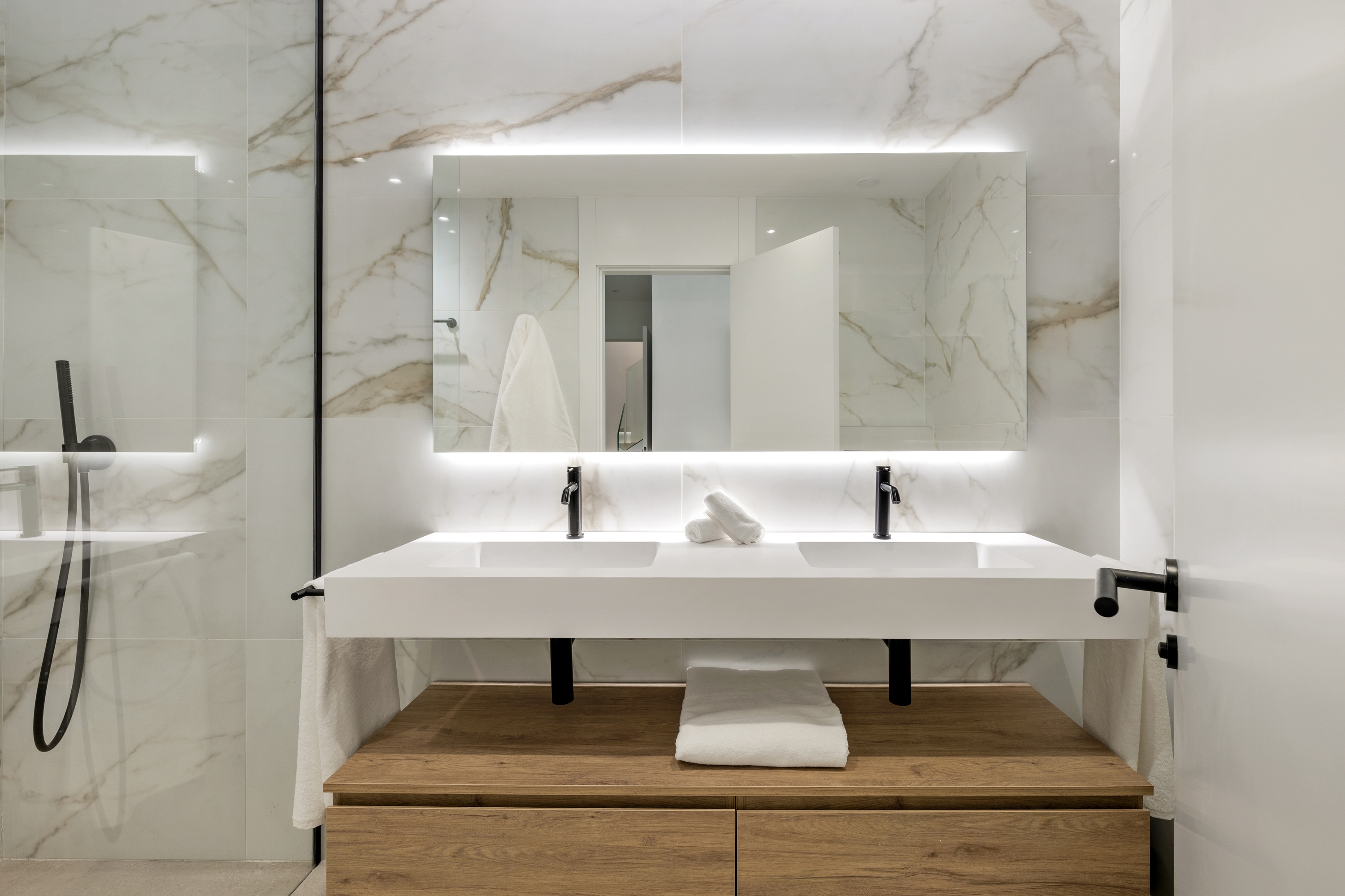 Guest room bath at the Wyndham Grand Residences La Cala Golf Mijas Costa in Malaga, Other than US/Canada