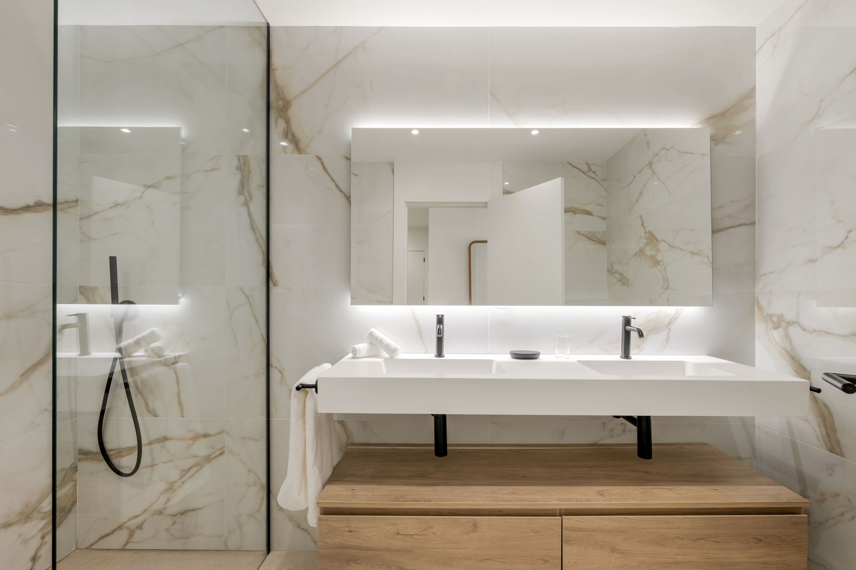 Guest room bath at the Wyndham Grand Residences La Cala Golf Mijas Costa in Malaga, Other than US/Canada