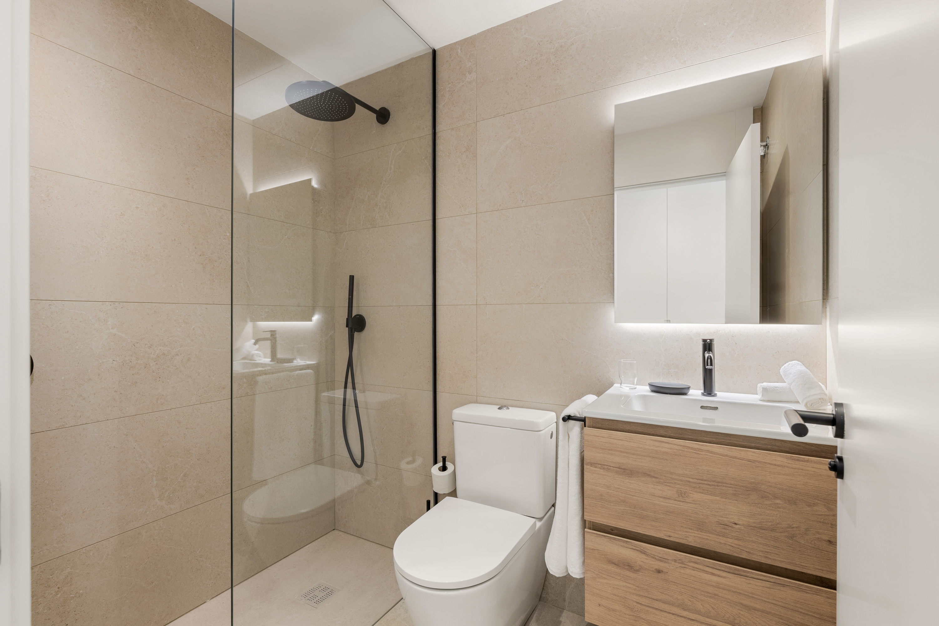 Guest room bath at the Wyndham Grand Residences La Cala Golf Mijas Costa in Malaga, Other than US/Canada