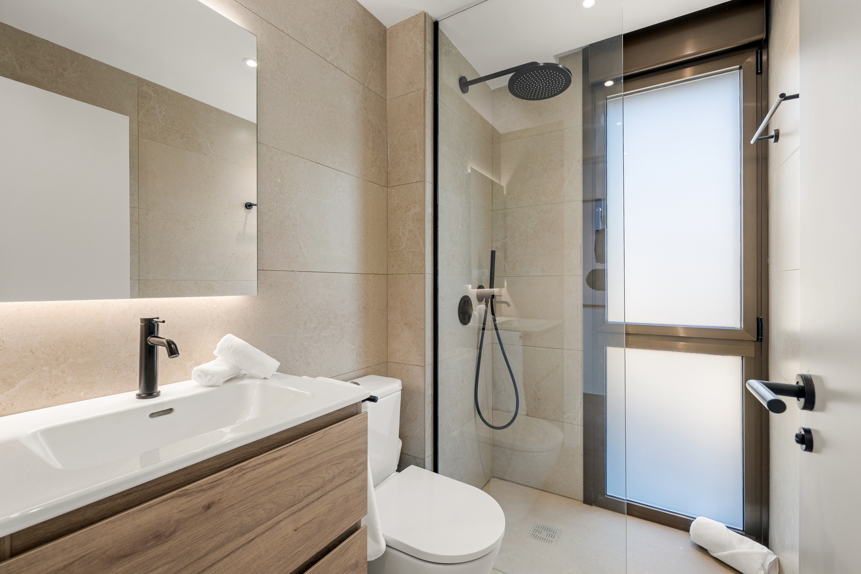 Guest room bath at the Wyndham Grand Residences La Cala Golf Mijas Costa in Malaga, Other than US/Canada