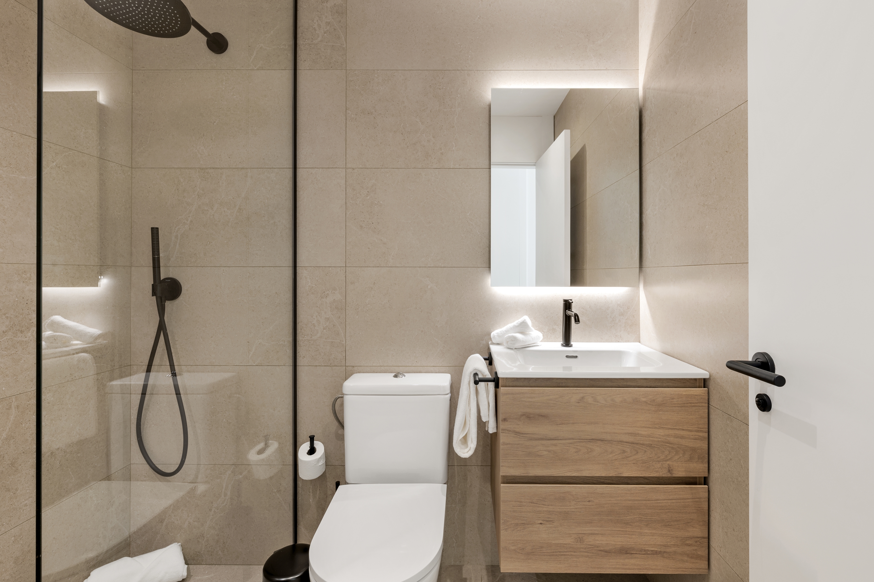 Guest room bath at the Wyndham Grand Residences La Cala Golf Mijas Costa in Malaga, Other than US/Canada