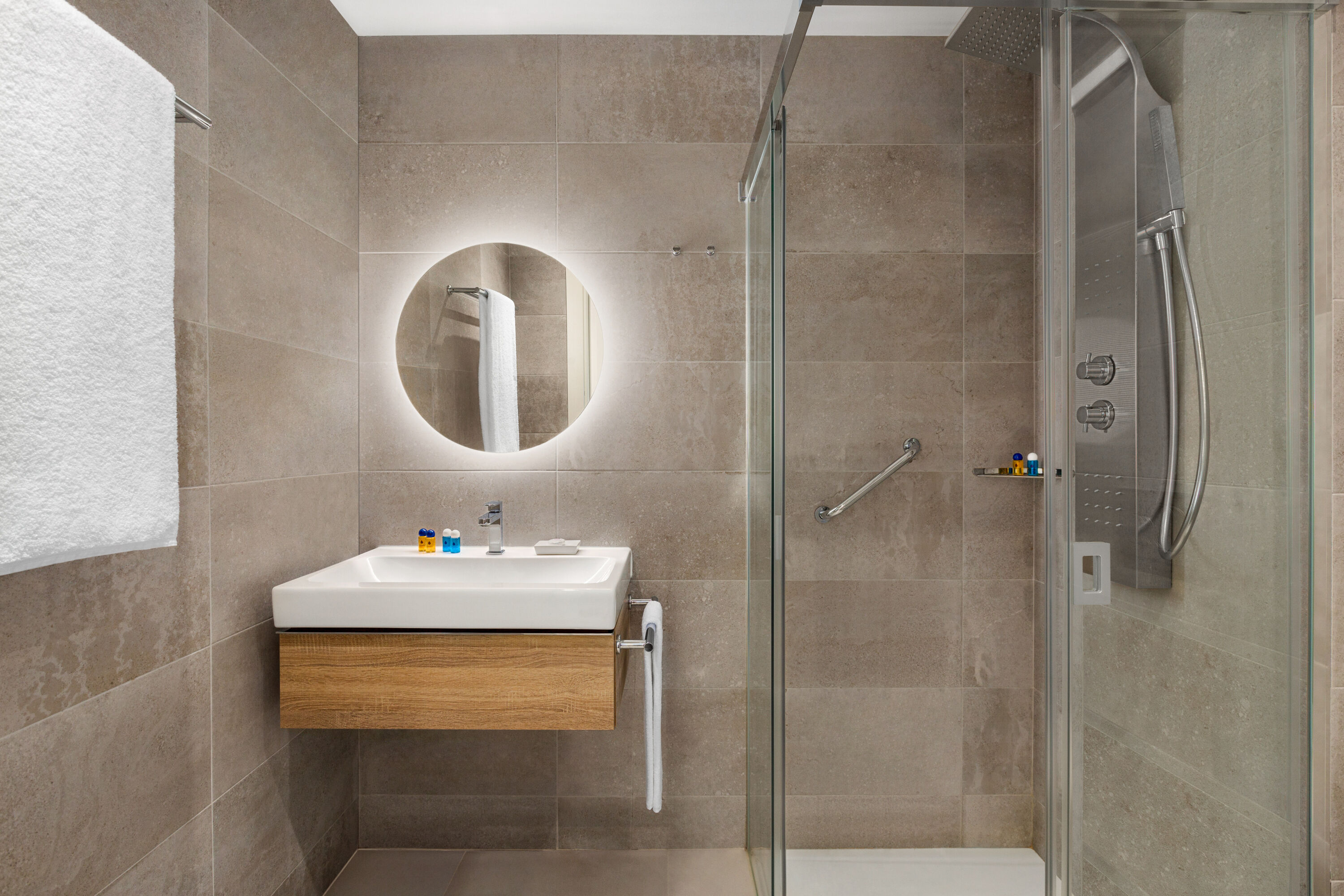 Guest room bath at the Wyndham Grand Costa del Sol in Mijas Costa, Other than US/Canada