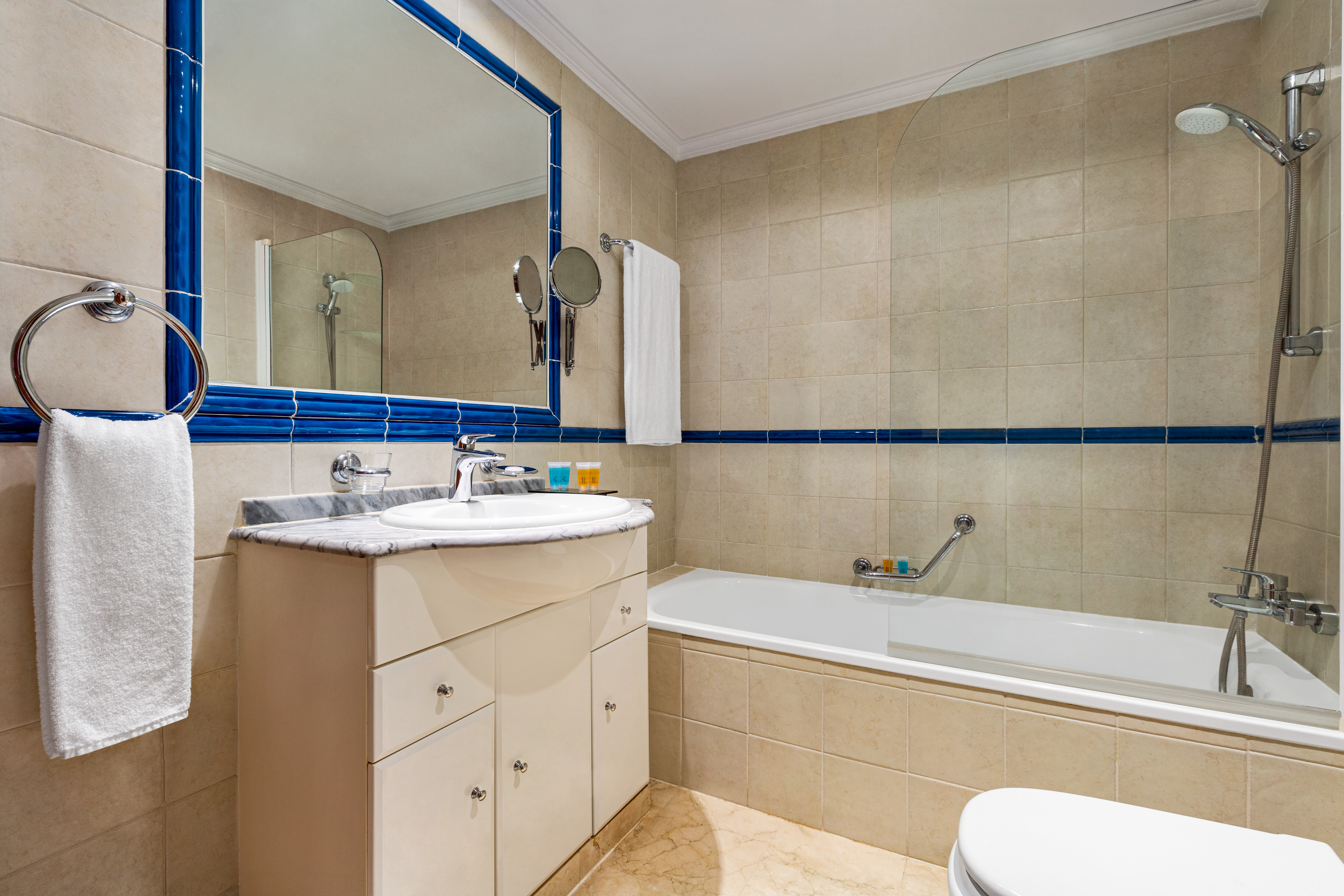 Guest room bath at the Wyndham Grand Costa del Sol in Mijas Costa, Other than US/Canada