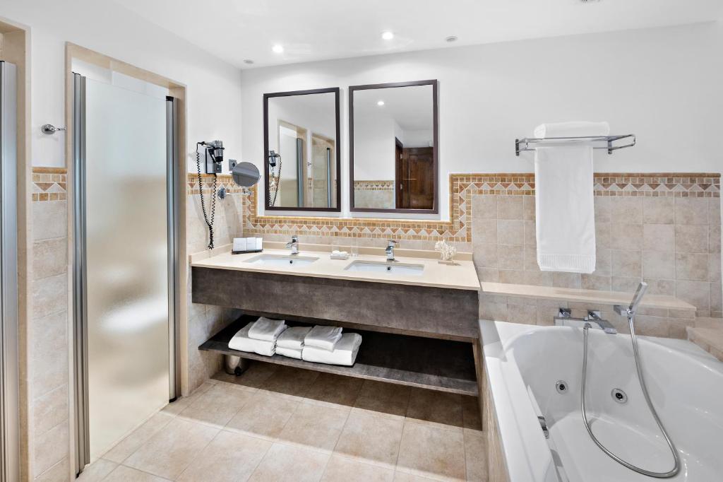 Guest room bath at the Wyndham Grand Costa del Sol in Mijas Costa, Other than US/Canada