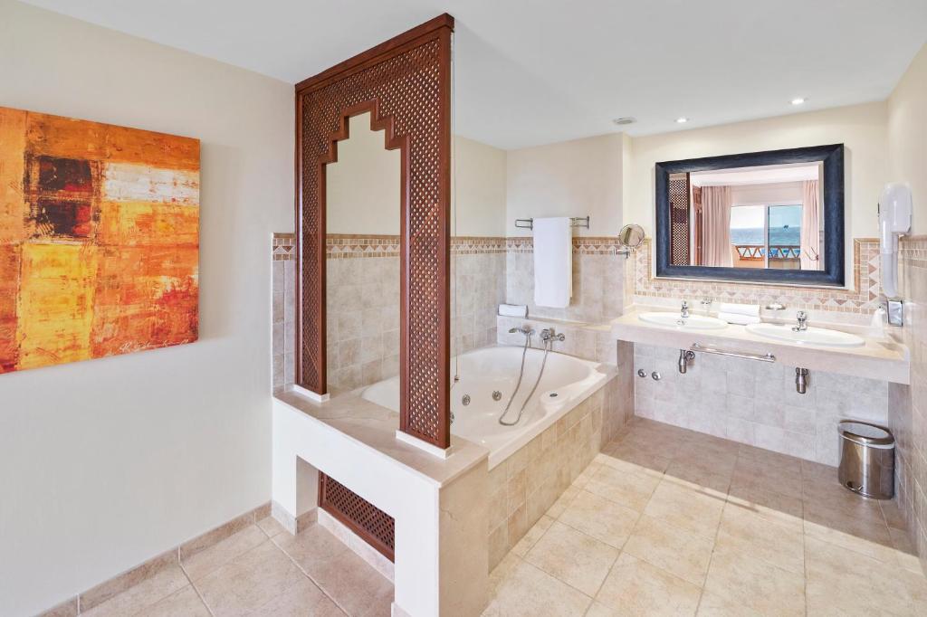 Guest room bath at the Wyndham Grand Costa del Sol in Mijas Costa, Other than US/Canada