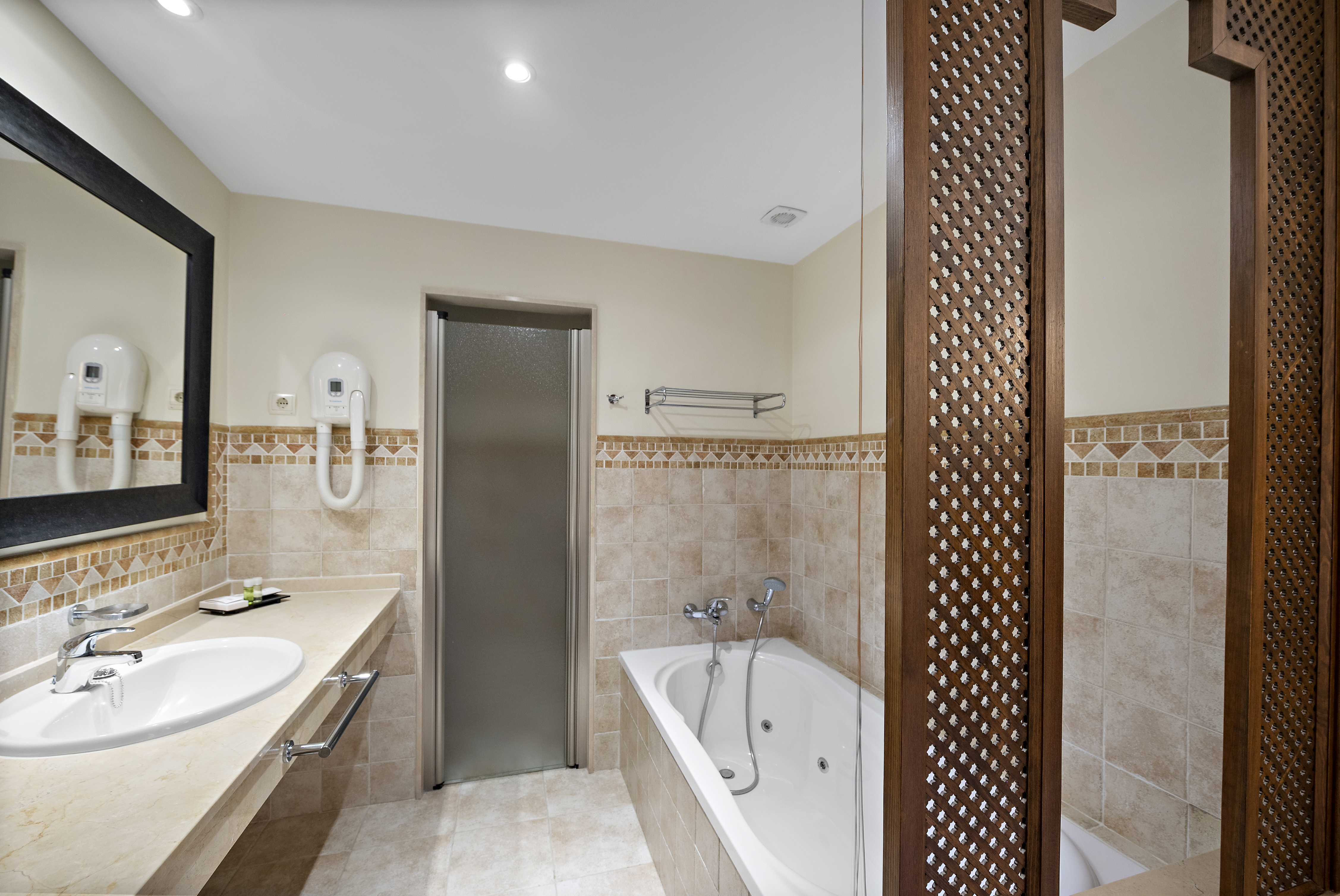 Guest room bath at the Wyndham Grand Costa del Sol in Mijas Costa, Other than US/Canada