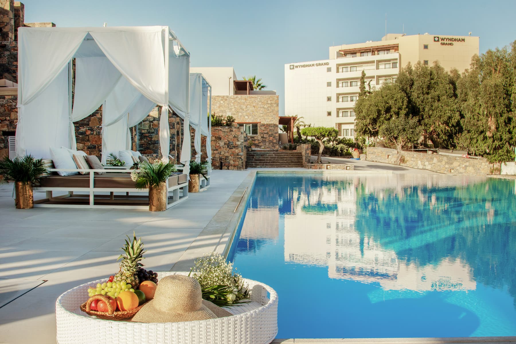 Pool bar at the Wyndham Grand Crete Mirabello Bay in Agios Nikolaos, Other than US/Canada