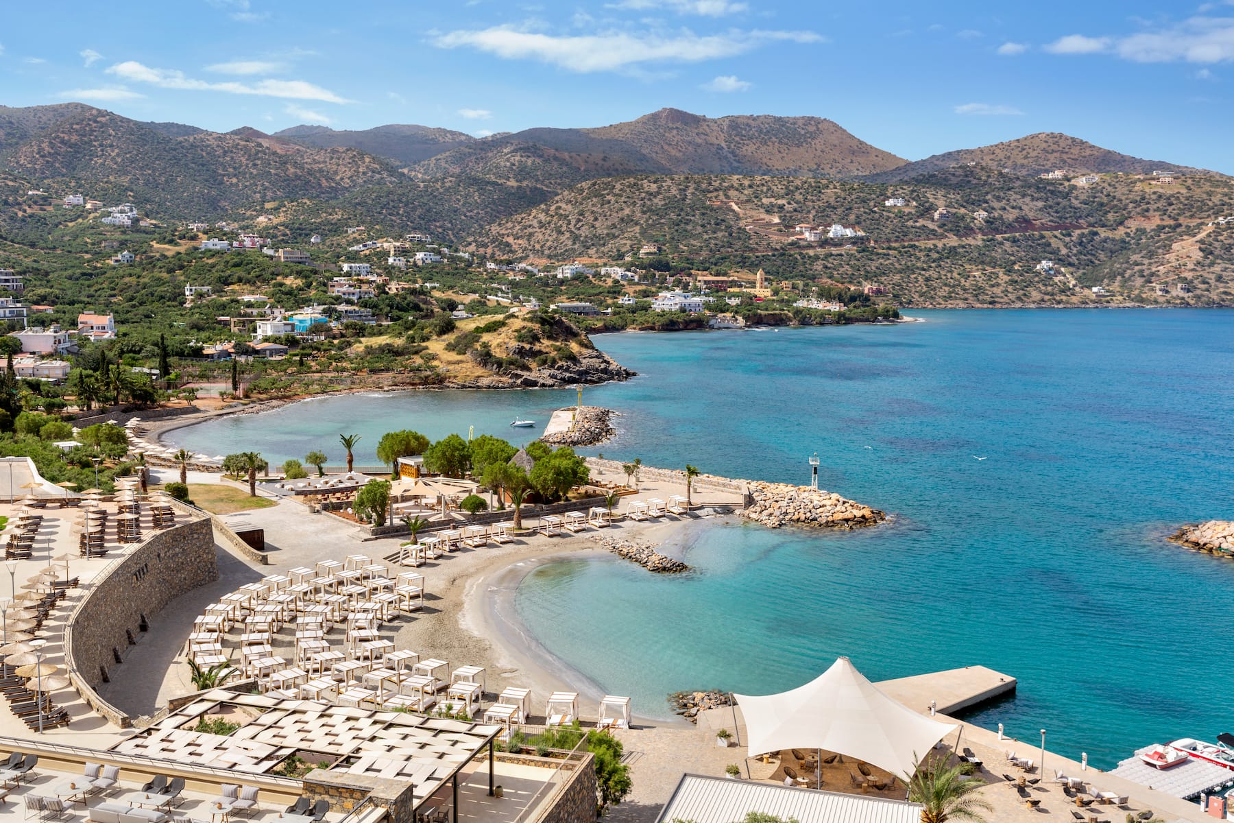 Aerial View of Wyndham Grand Crete Mirabello Bay hotel in Agios Nikolaos, Other than US/Canada