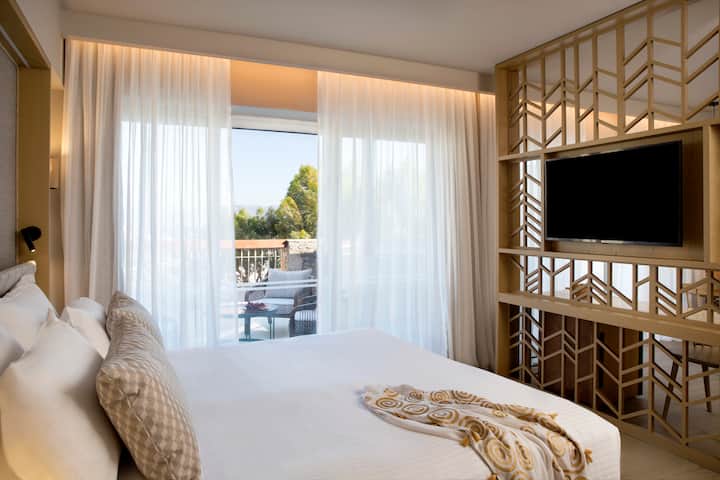 Guest room at the Wyndham Grand Crete Mirabello Bay in Agios Nikolaos, Other than US/Canada