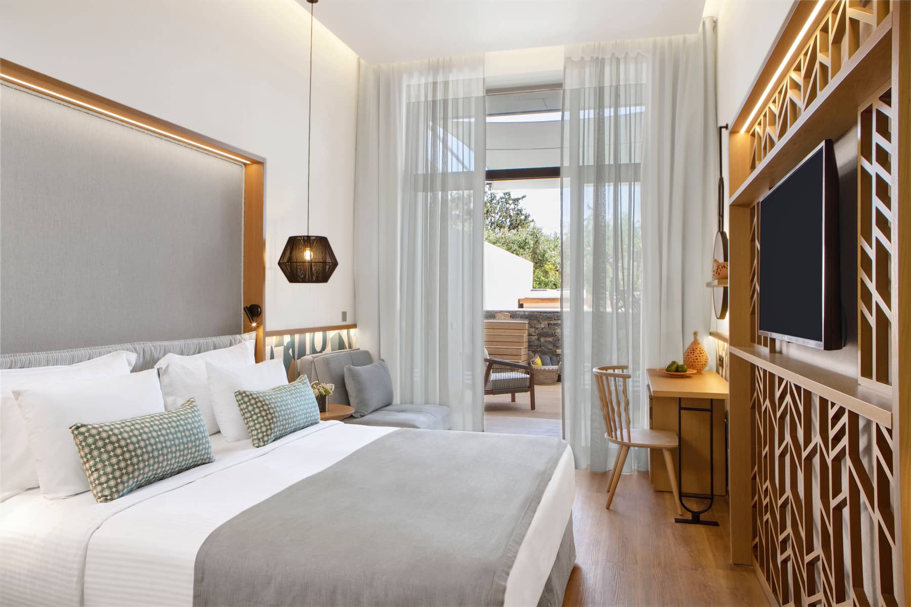 Guest room at the Wyndham Grand Crete Mirabello Bay in Agios Nikolaos, Other than US/Canada