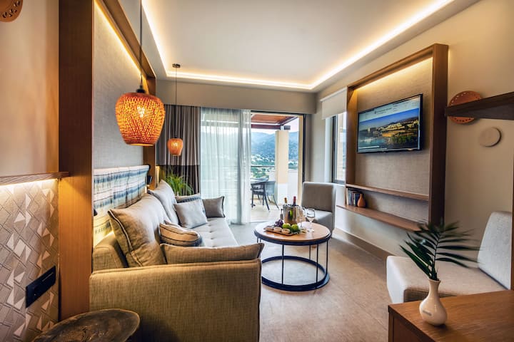 Guest room at the Wyndham Grand Crete Mirabello Bay in Agios Nikolaos, Other than US/Canada