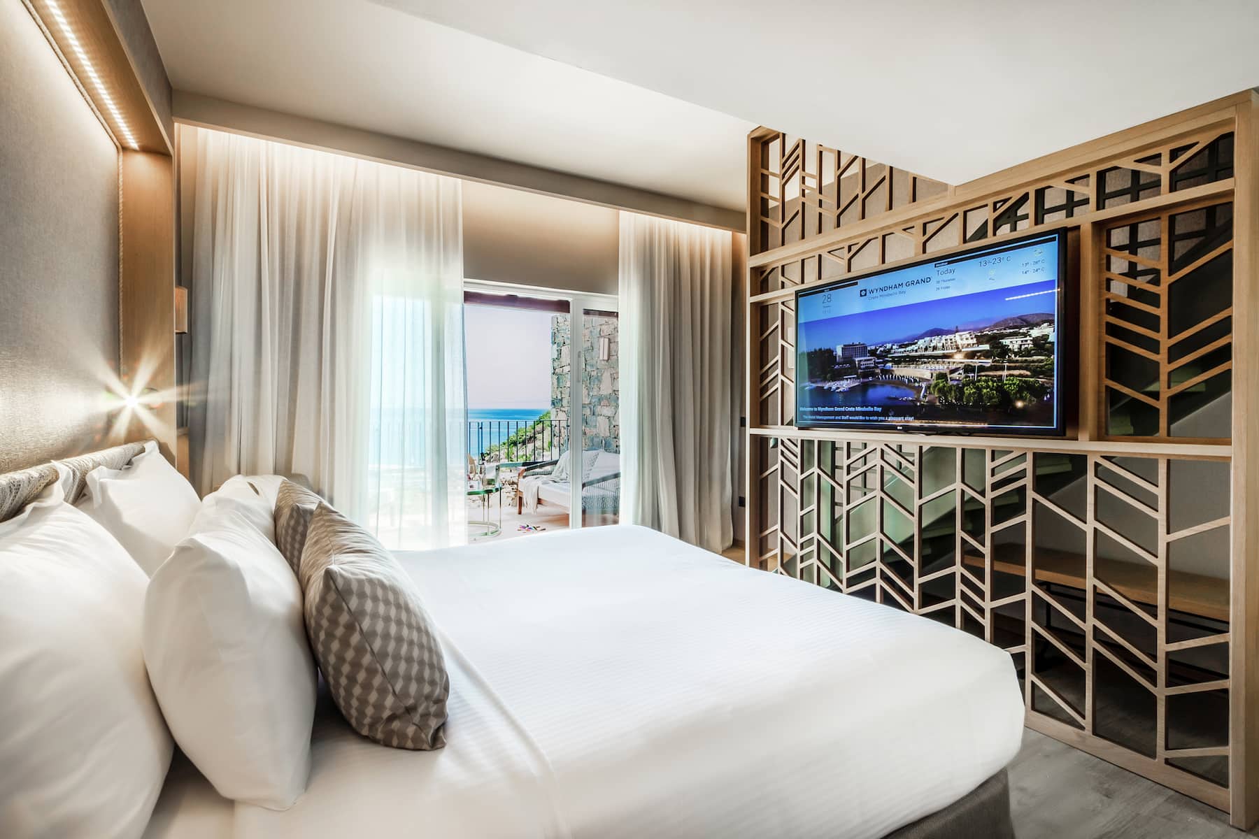 Guest room at the Wyndham Grand Crete Mirabello Bay in Agios Nikolaos, Other than US/Canada