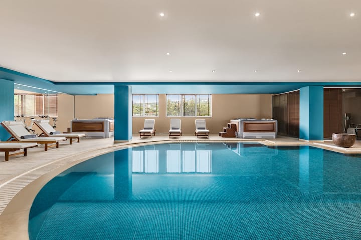 Indoor pool at the Wyndham Grand Crete Mirabello Bay in Agios Nikolaos, Other than US/Canada