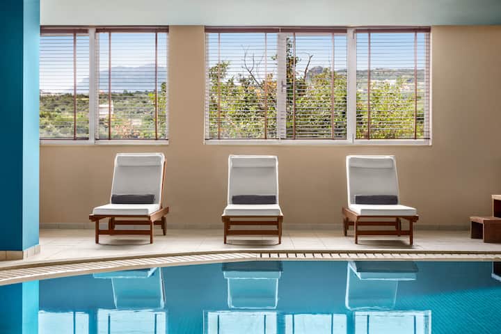 Indoor pool at the Wyndham Grand Crete Mirabello Bay in Agios Nikolaos, Other than US/Canada