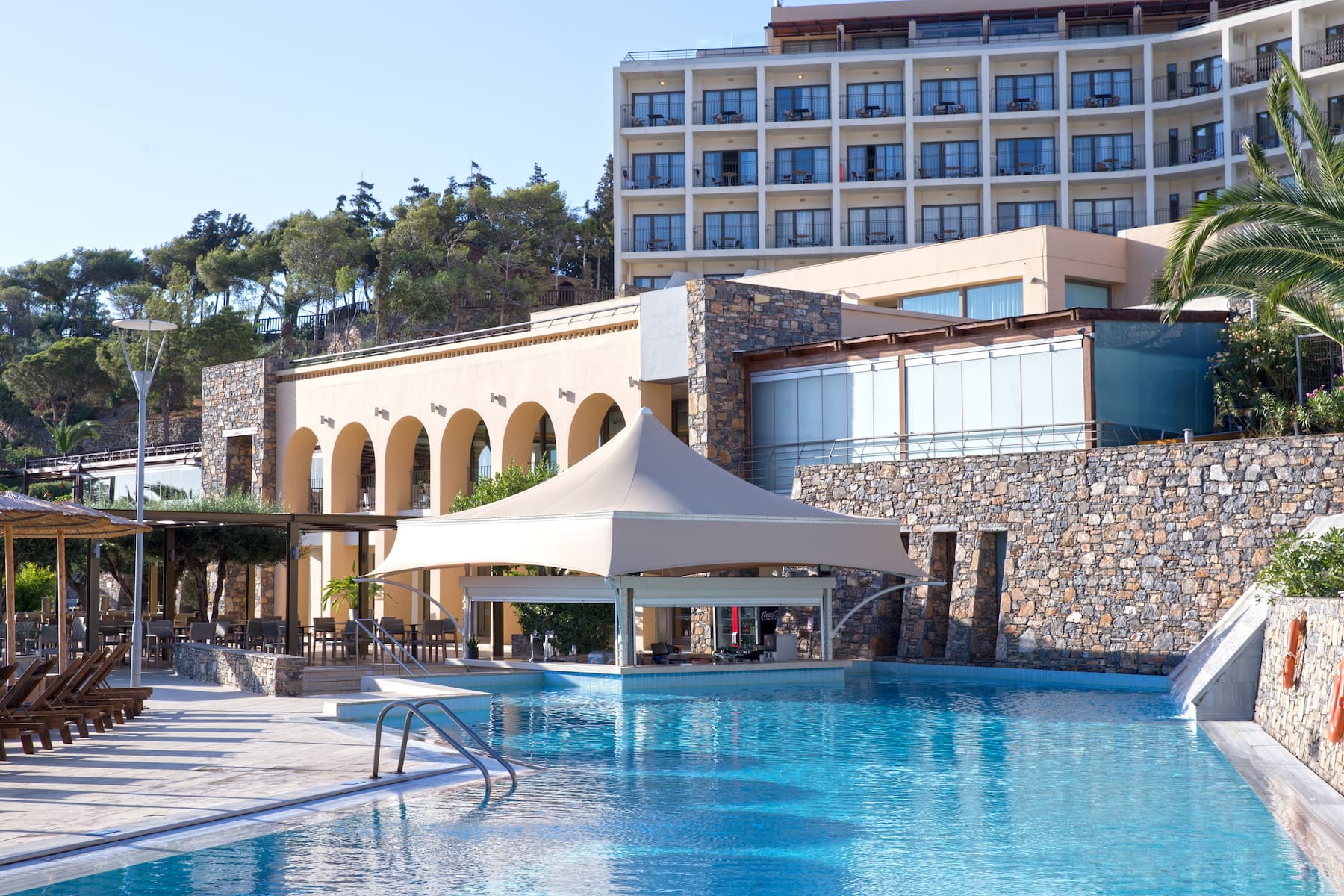 Pool bar at the Wyndham Grand Crete Mirabello Bay in Agios Nikolaos, Other than US/Canada