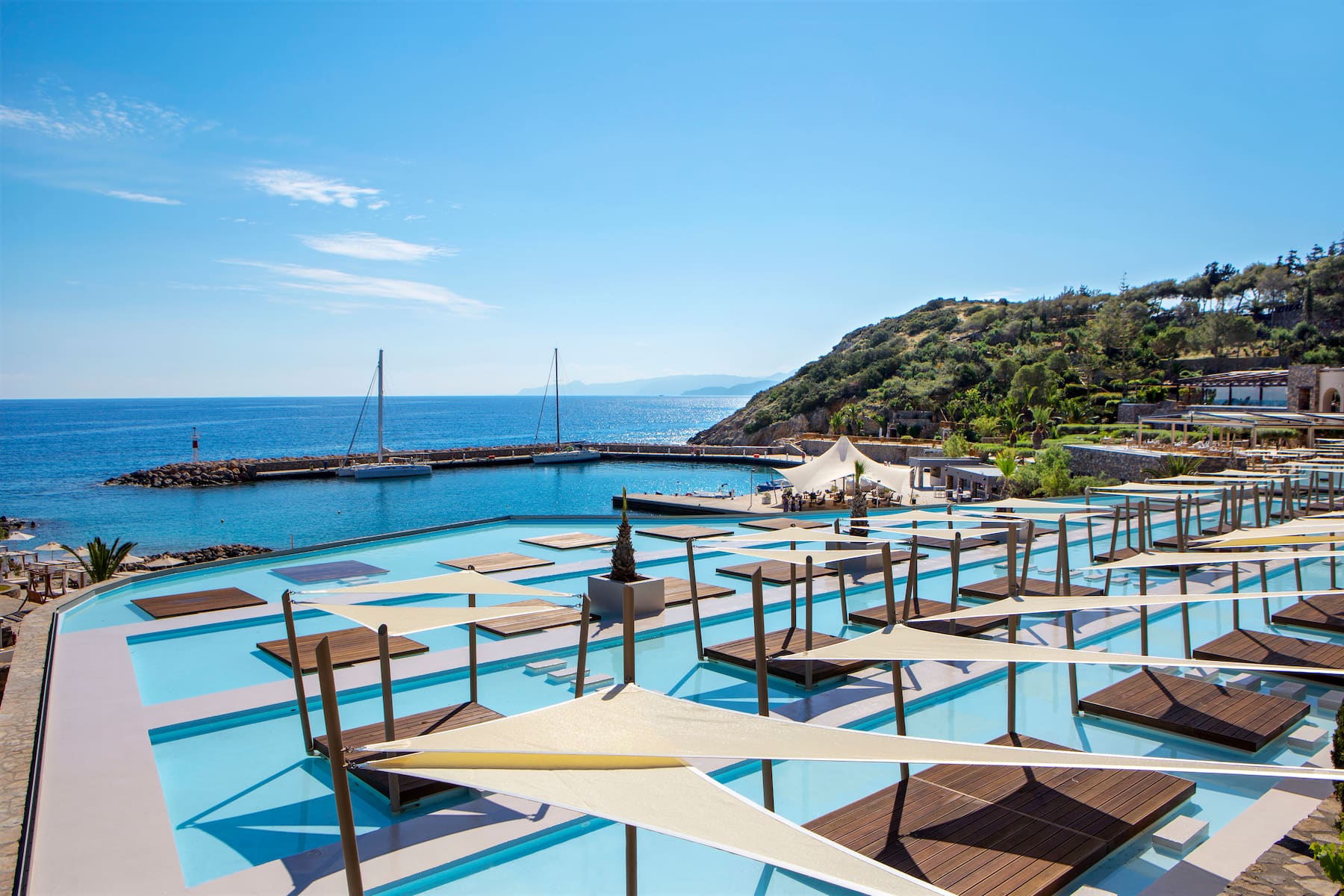 Pool bar at the Wyndham Grand Crete Mirabello Bay in Agios Nikolaos, Other than US/Canada