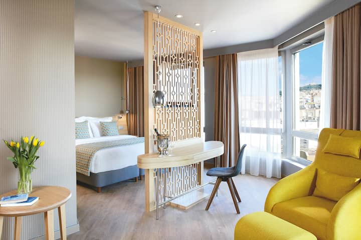 Guest room at the Wyndham Grand Athens in Athens, Other than US/Canada