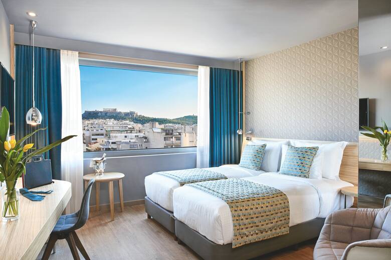 Guest room at the Wyndham Grand Athens in Athens, Other than US/Canada