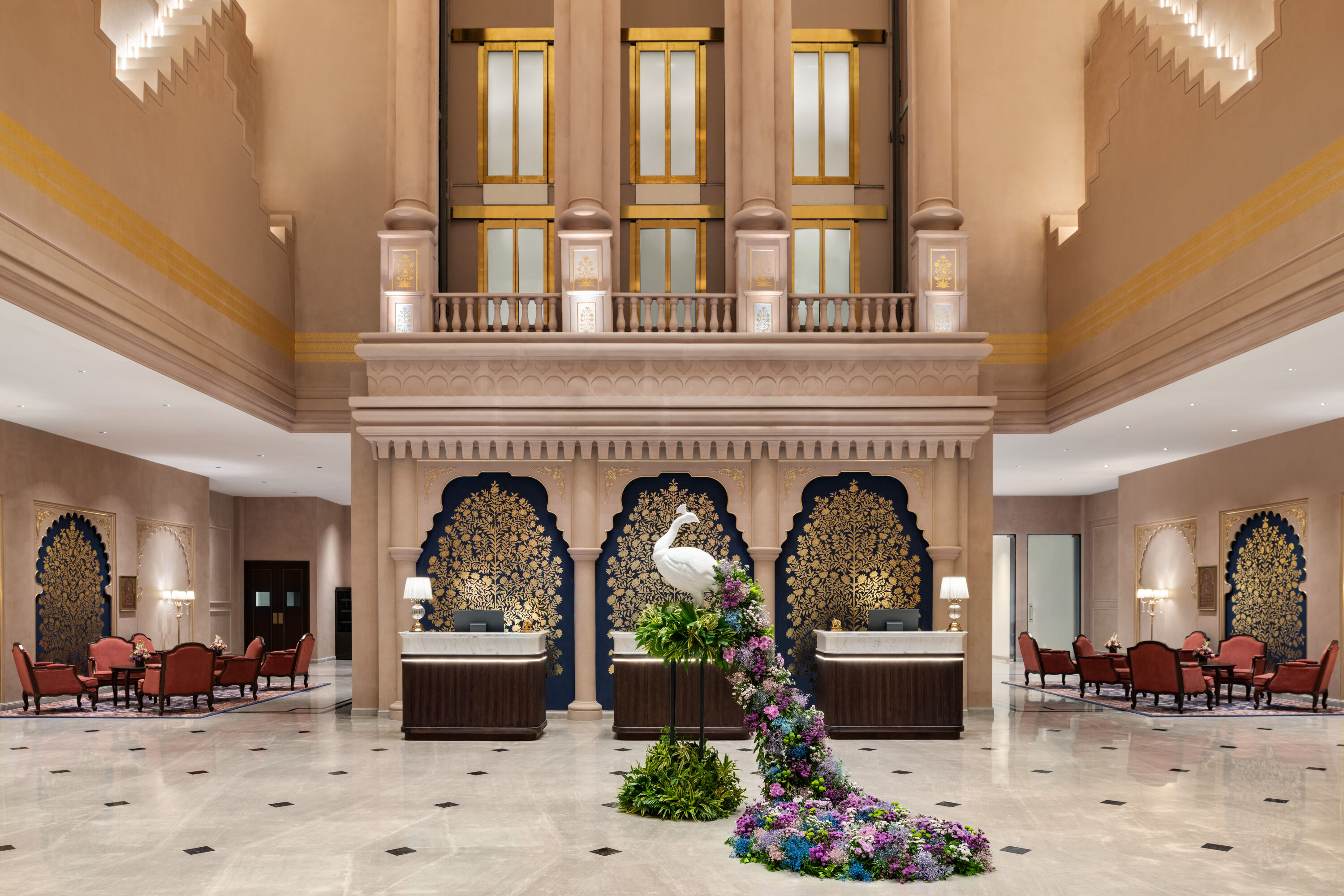 Wyndham Grand Udaipur Fateh Sagar Lake lobby atrium in Udaipur, Other than US/Canada