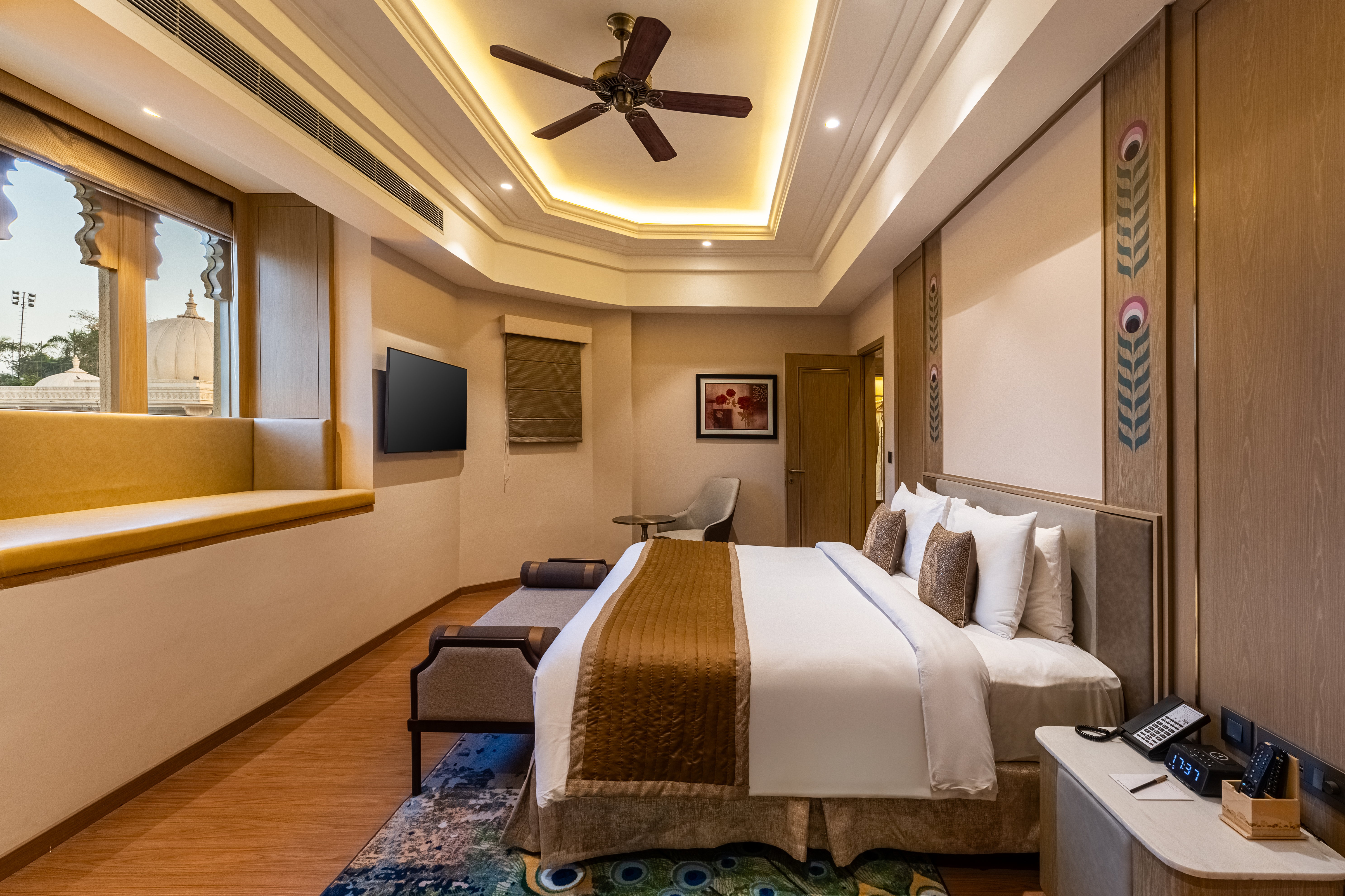 Guest room at the Wyndham Grand Udaipur Fateh Sagar Lake in Udaipur, Other than US/Canada
