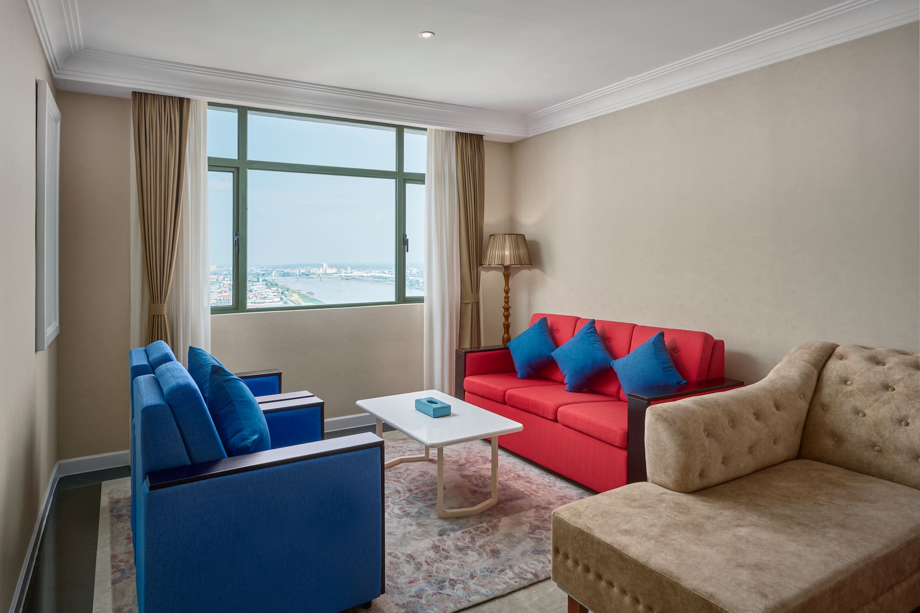 Guest room at the Wyndham Grand Phnom Penh Capital in Phnom Penh, Other than US/Canada