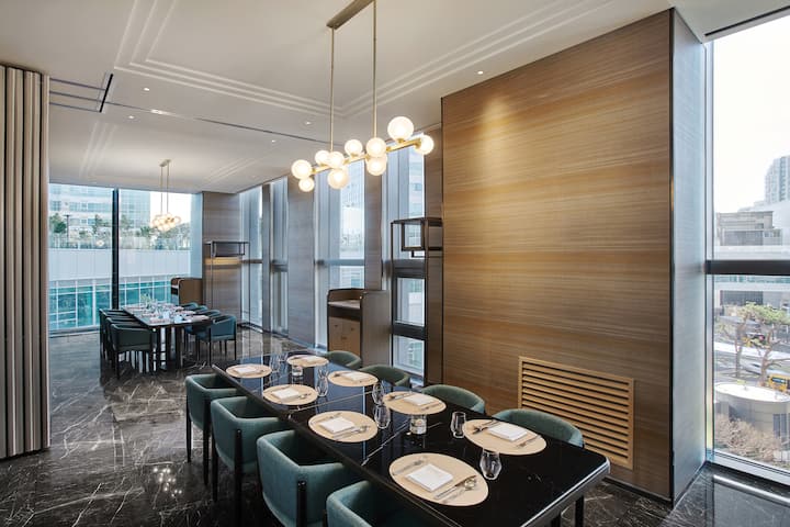 Wyndham Grand Busan Ijin restaurant breakfast area with seating in Busan, Other than US/Canada