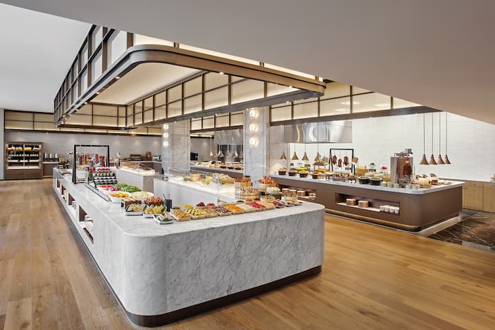 Wyndham Grand Busan Ijin restaurant breakfast area close up in Busan, Other than US/Canada