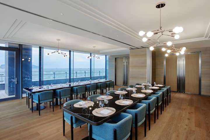 Wyndham Grand Busan Ijin restaurant breakfast area with seating in Busan, Other than US/Canada
