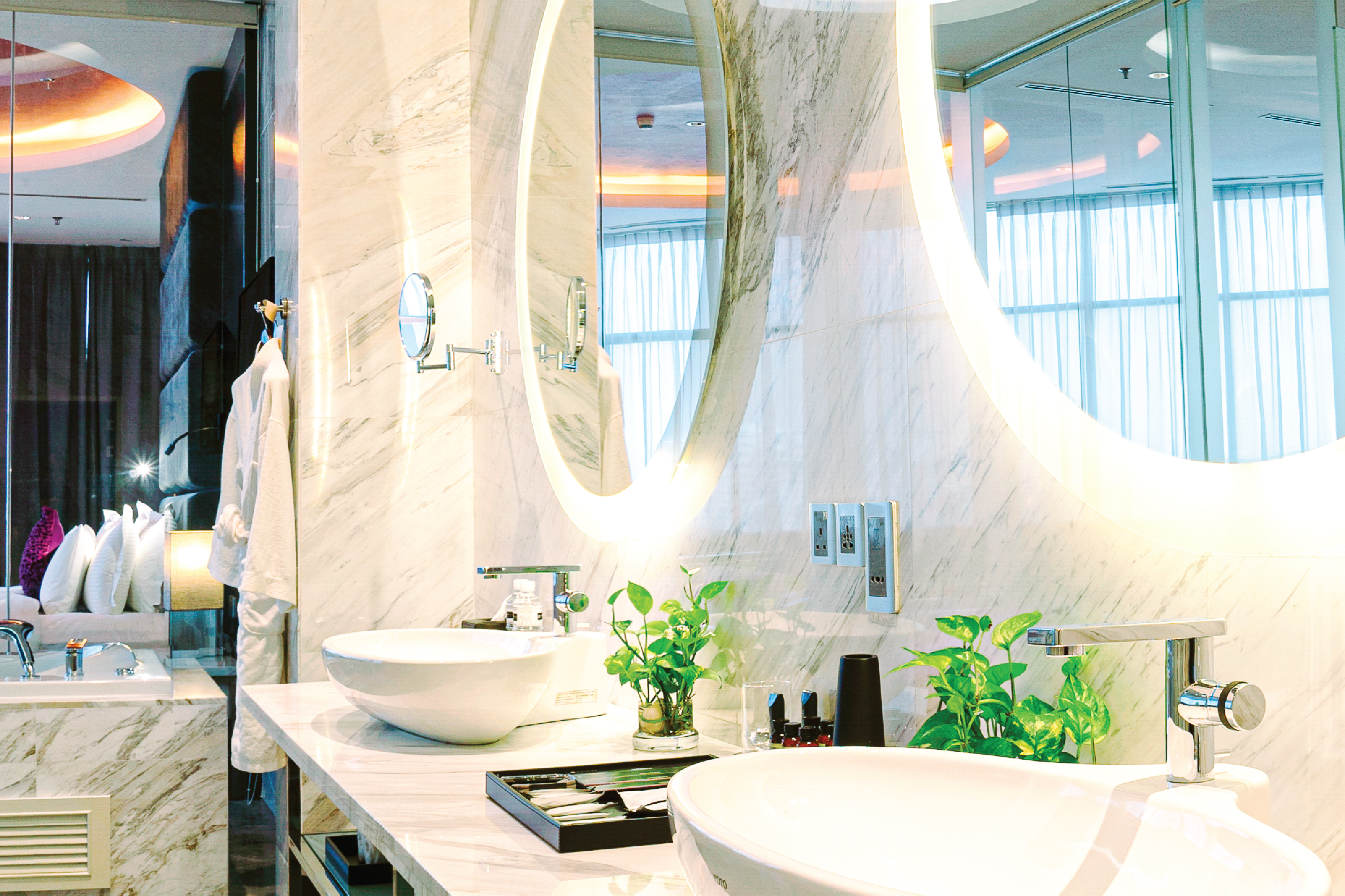 Guest room bath at the Wyndham Grand Bangsar Kuala Lumpur in Kuala Lumpur, Other than US/Canada